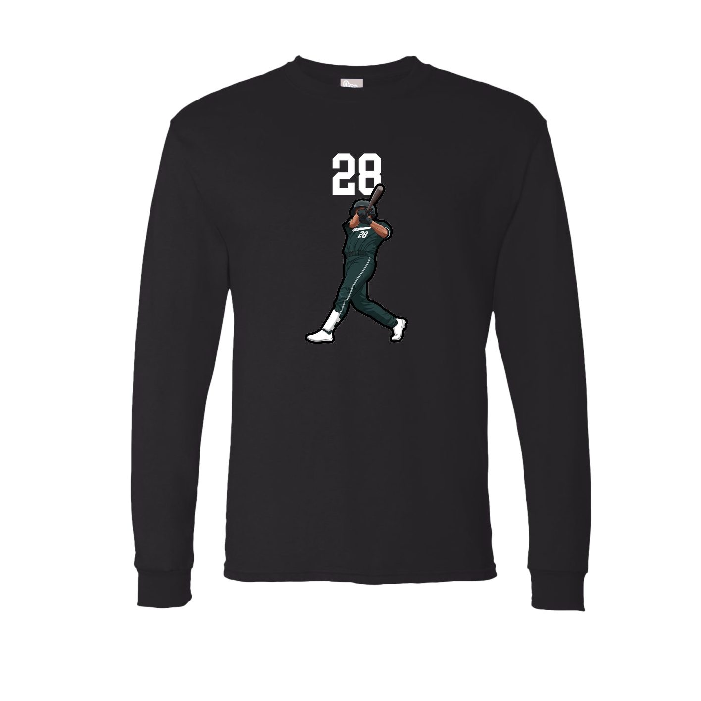 Long Sleeve Tee — Number Top in Black
