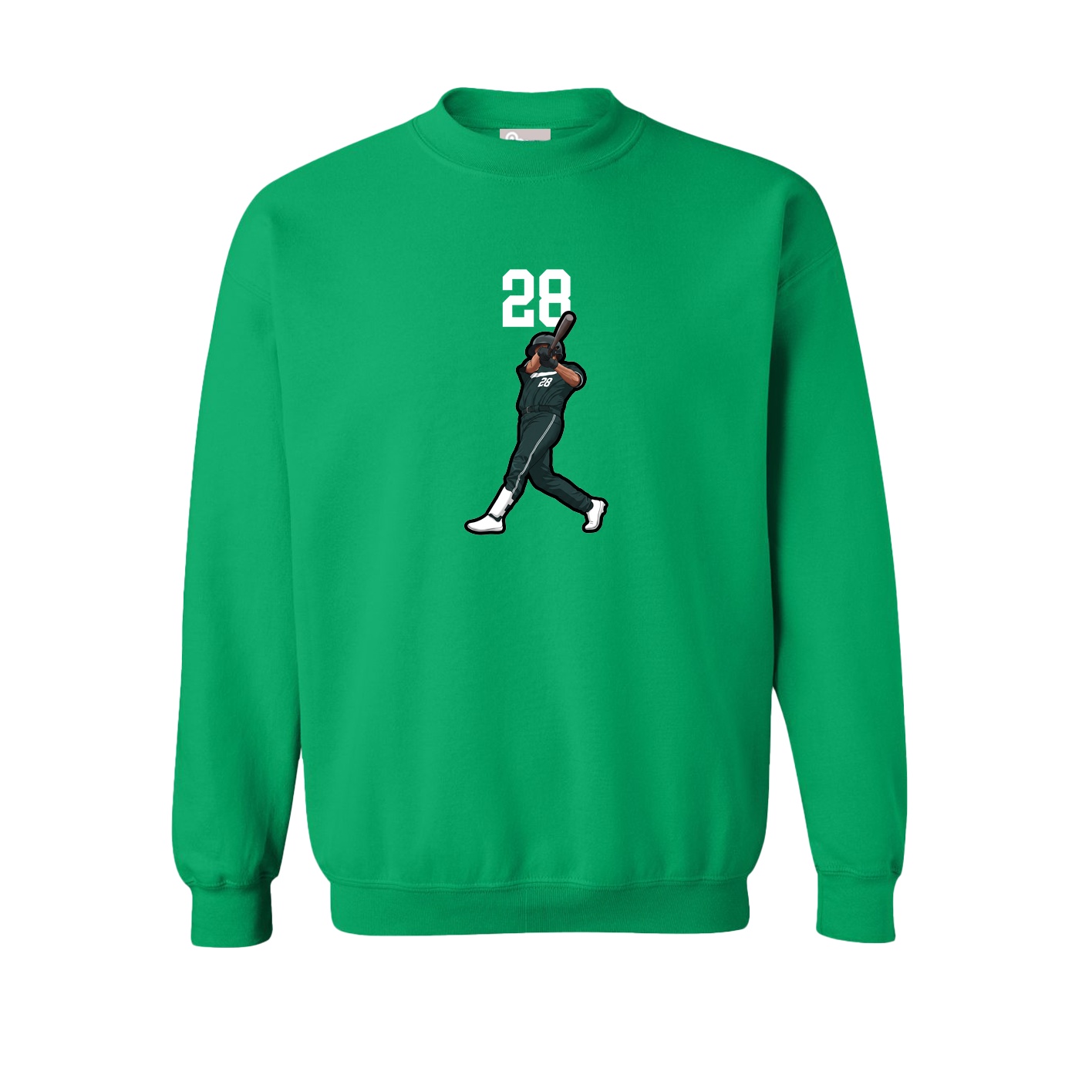Fleece Crew — Number Top in Green