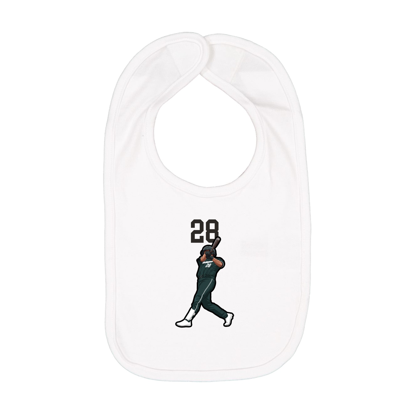 Infant Bib — Number Top in White