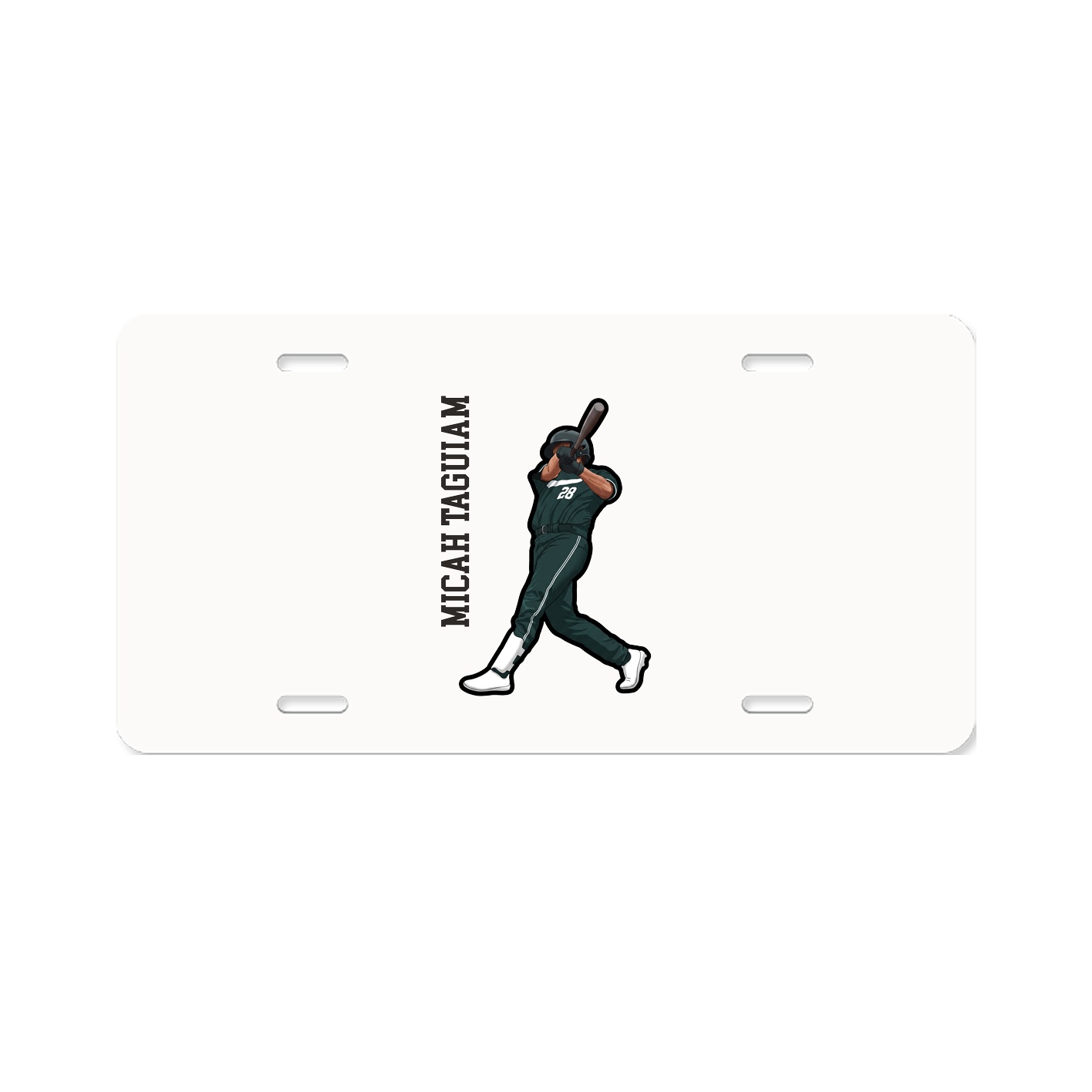 License Plate — Name Vertical in Classic