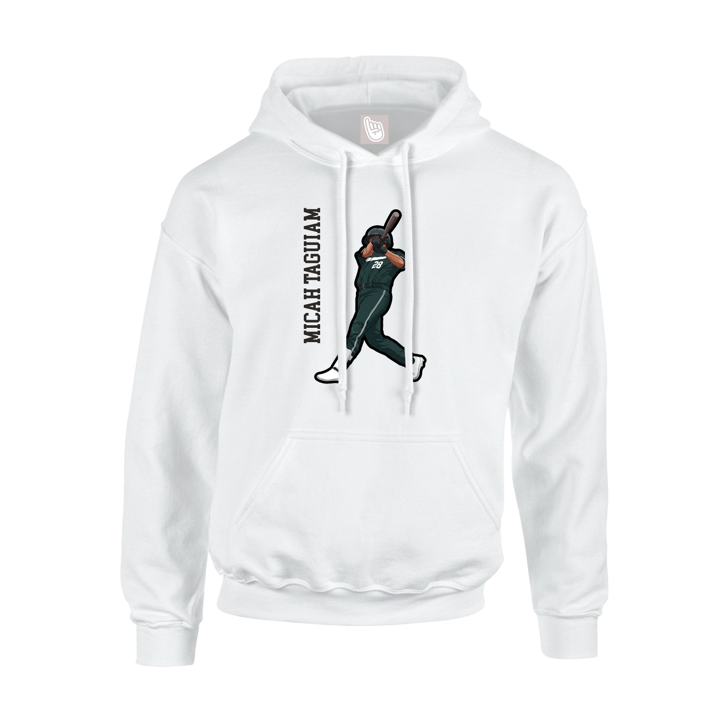 Hoodie — Name Vertical in White
