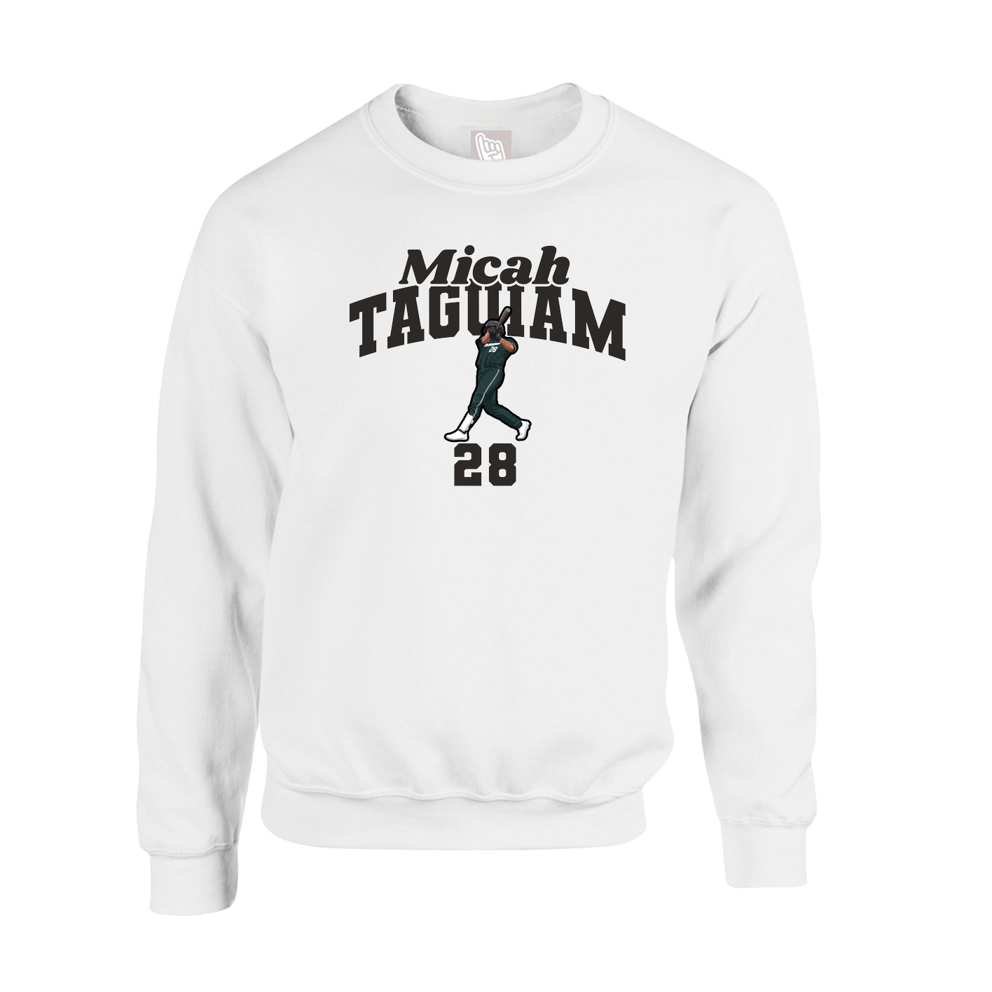 Fleece Crew — Signature Arch in White