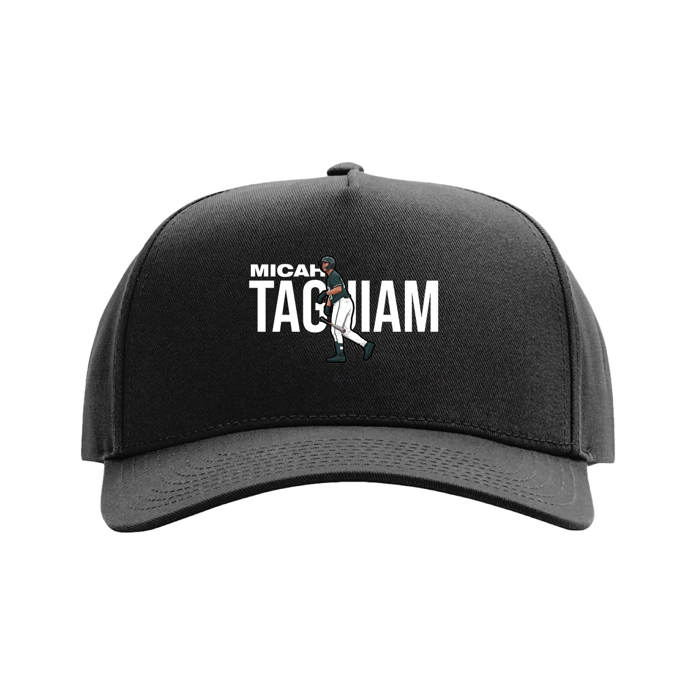 Full Fabric Five-Panel Champ Cap — Player Name in Black