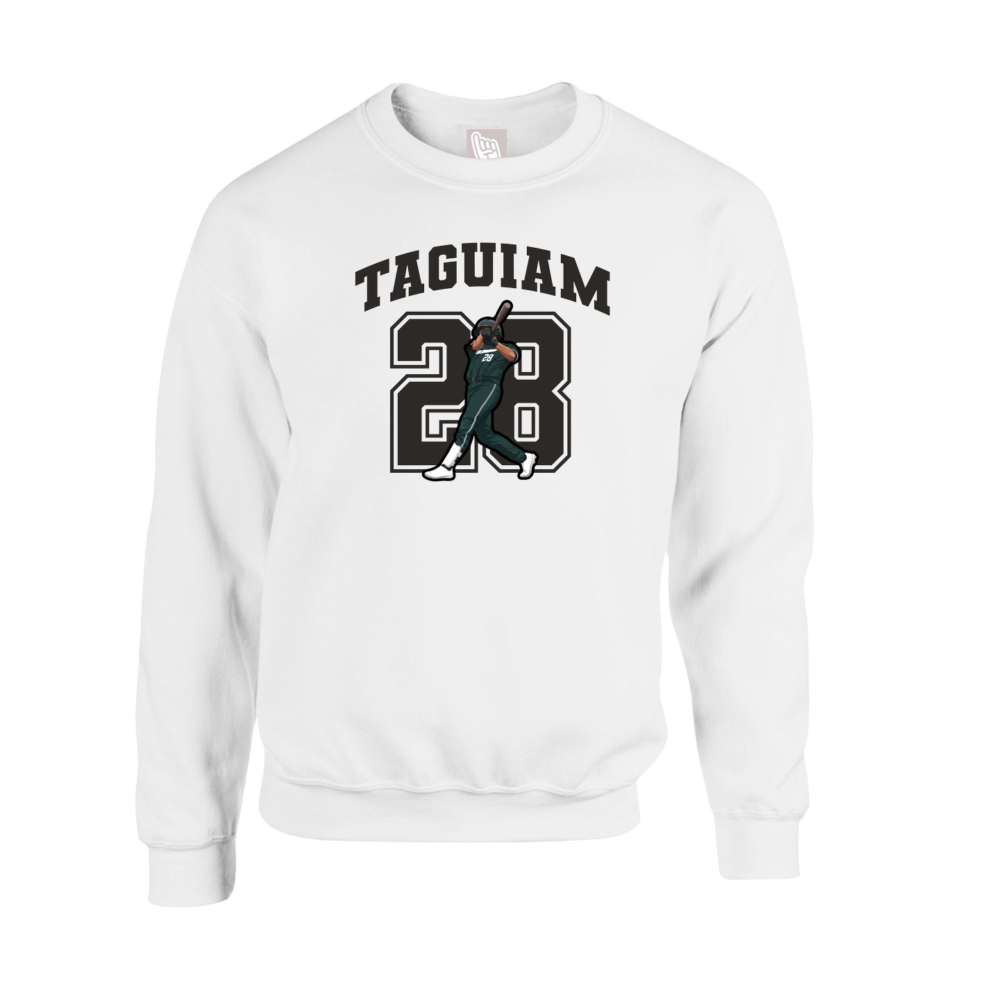 Fleece Crew — Number in White
