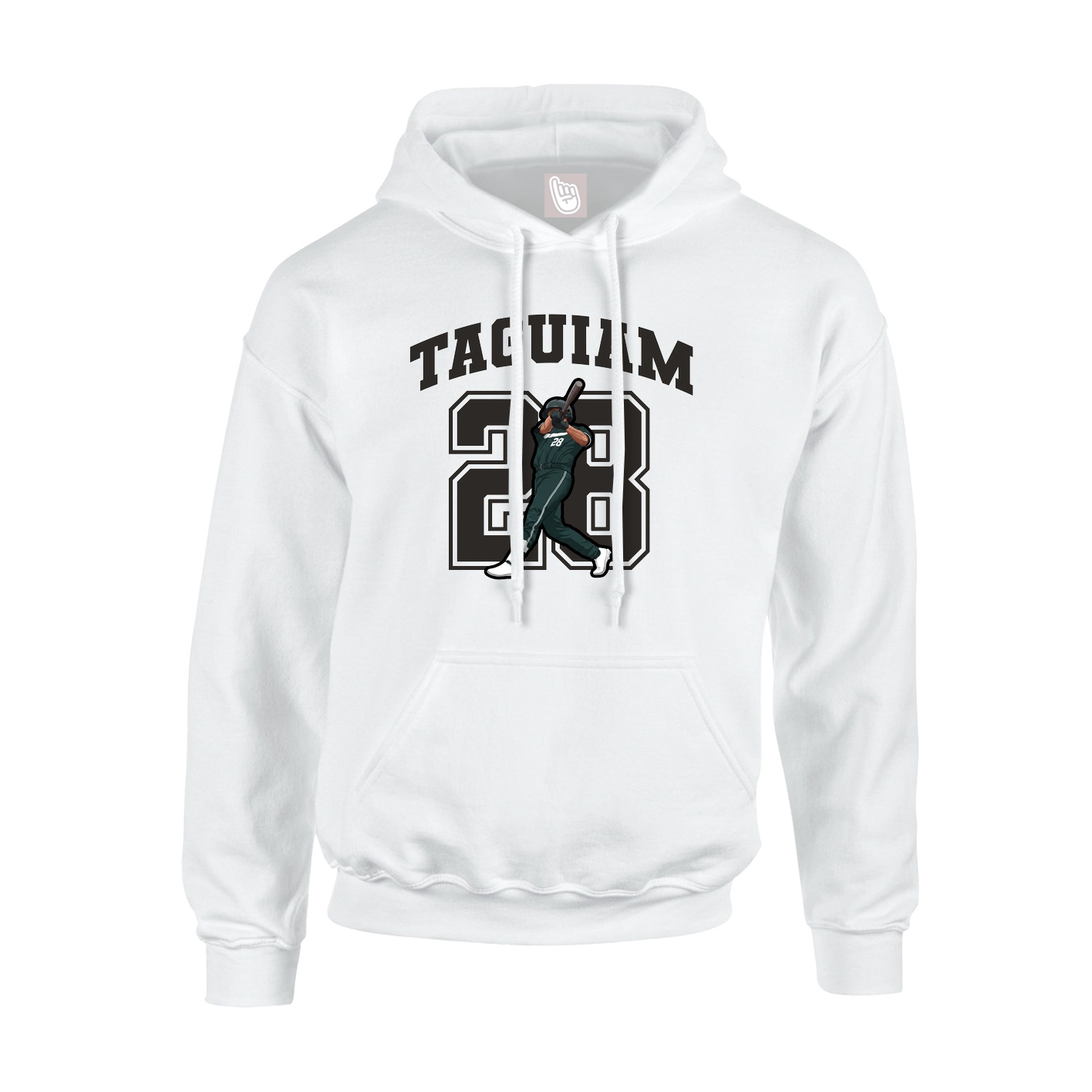 Youth Hoodie — Number in White