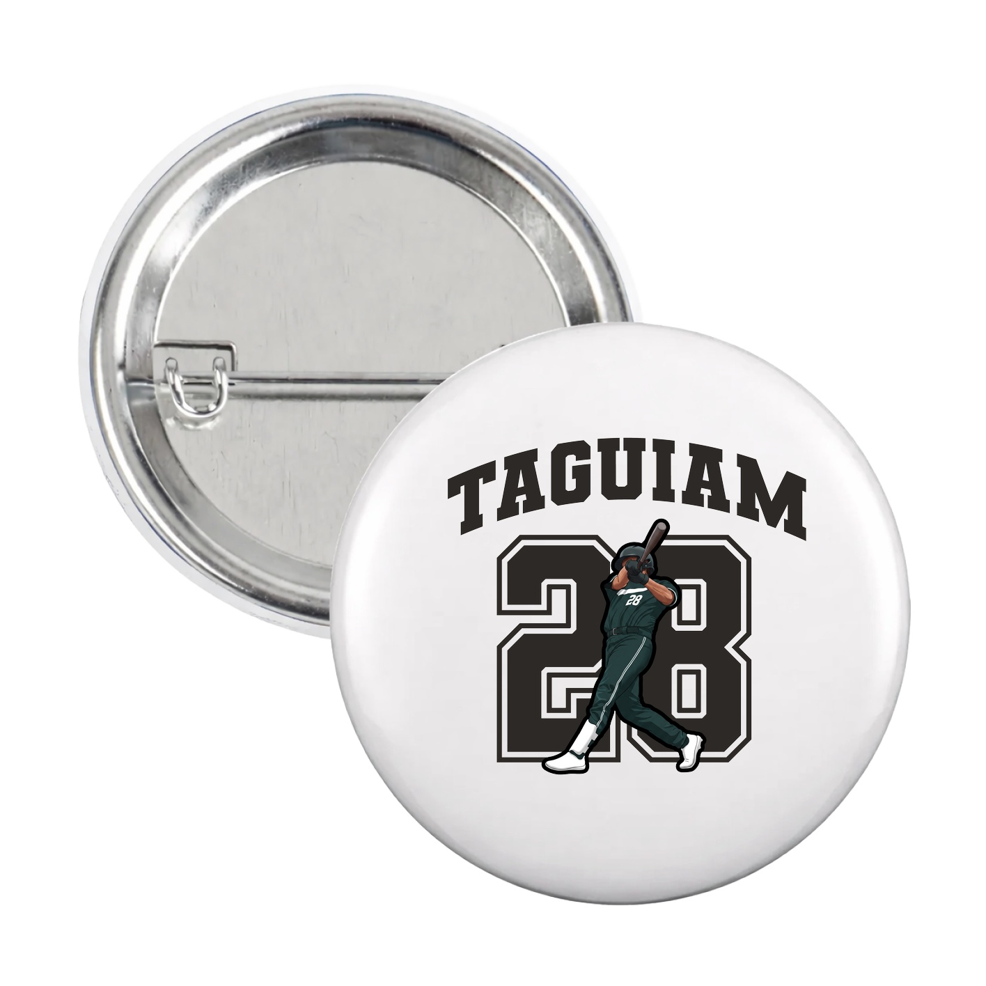 Game Day Button — Number in White