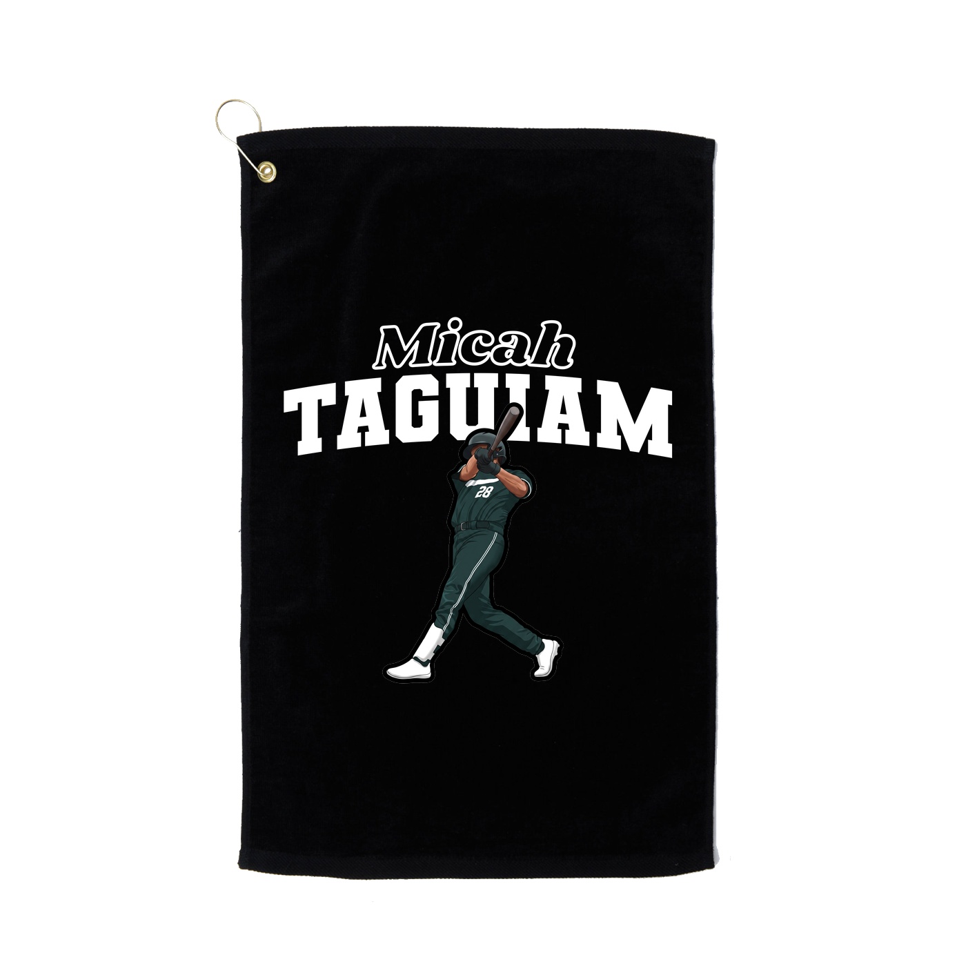 Golf Towel — Name Arch in Black
