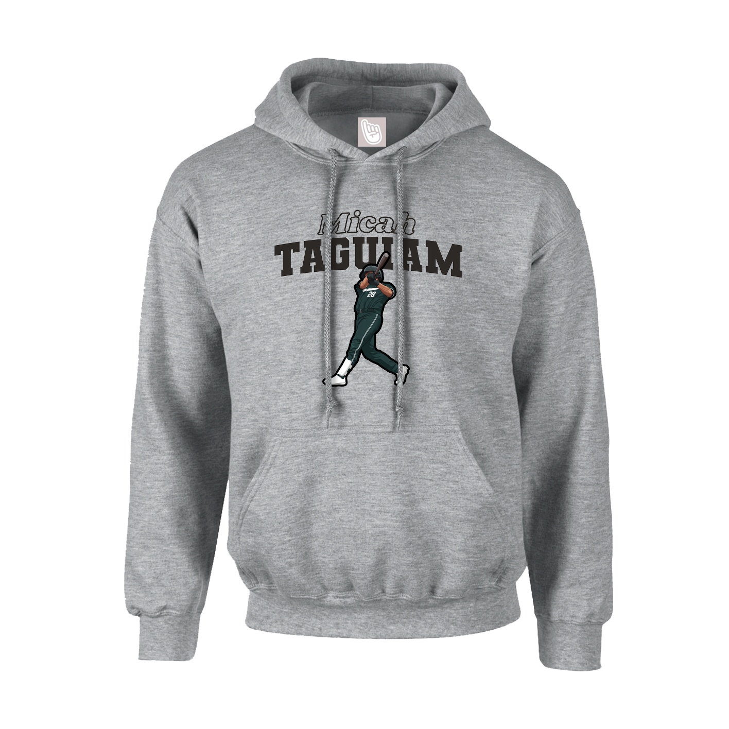 Hoodie — Name Arch in Grey
