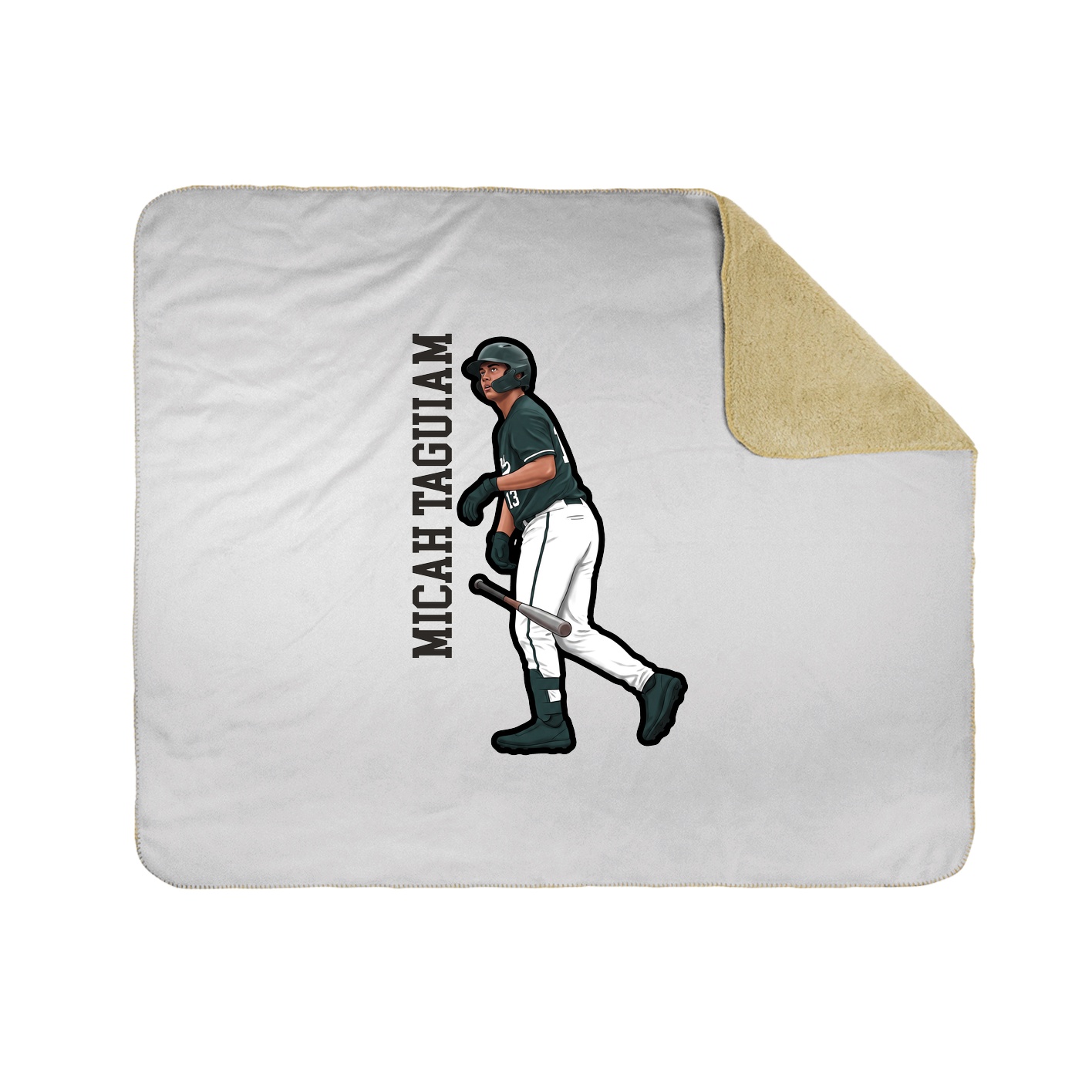 Throw Blanket — Name Vertical in White