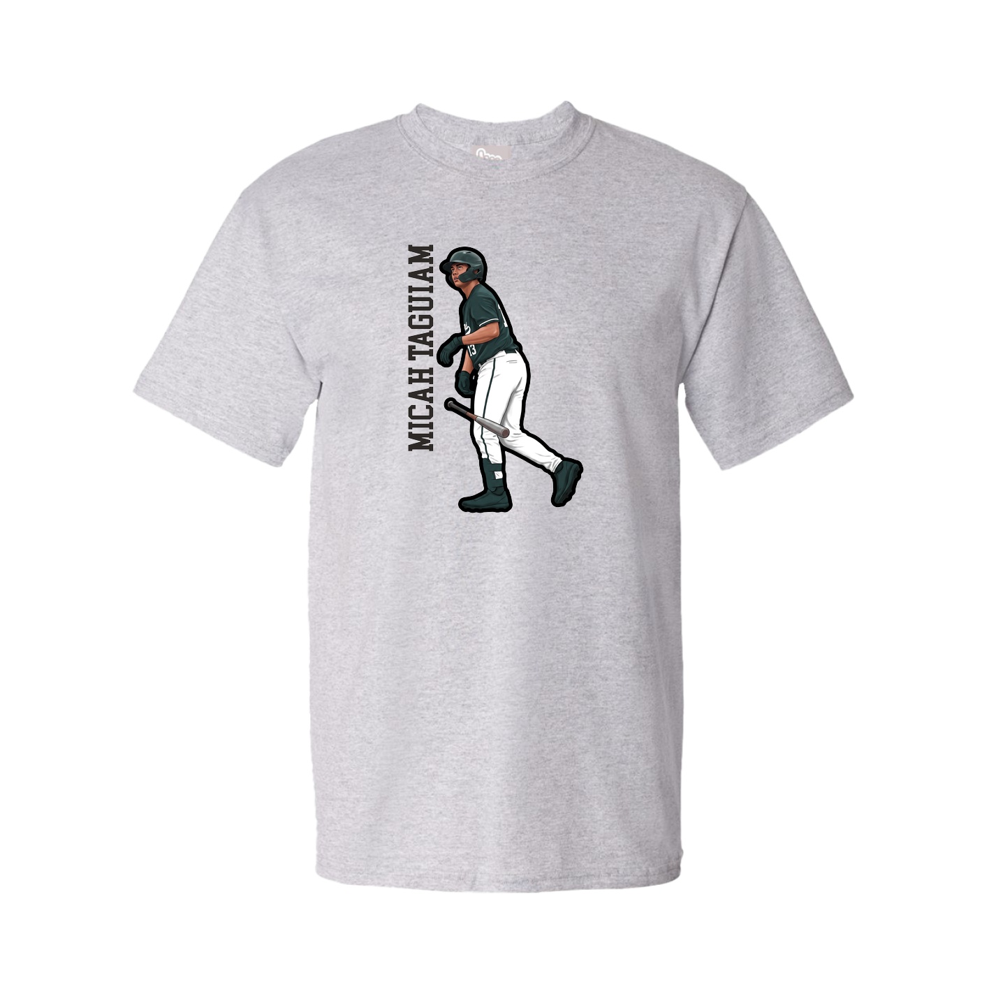 Youth Tee — Name Vertical in Grey