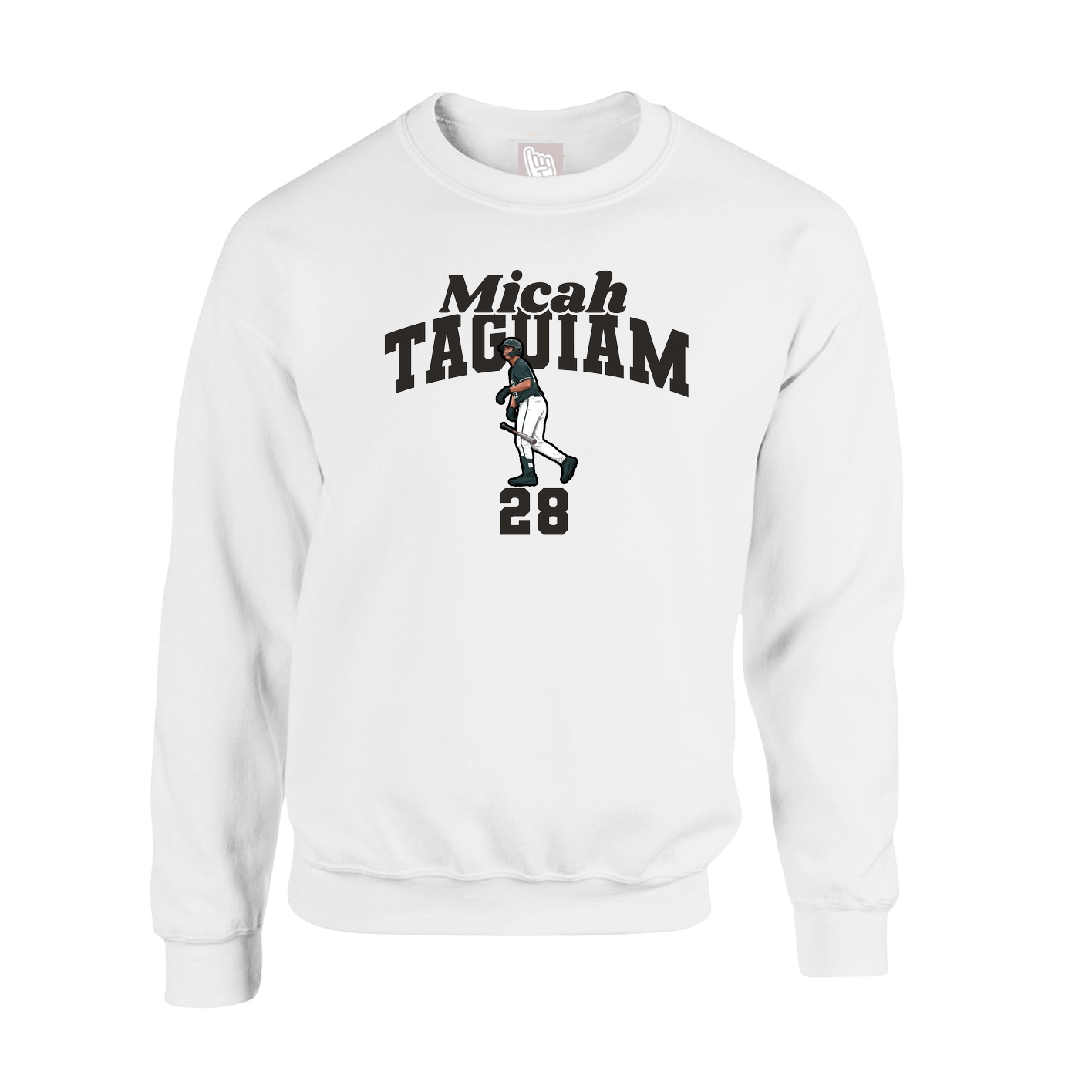 Fleece Crew — Signature Arch in White