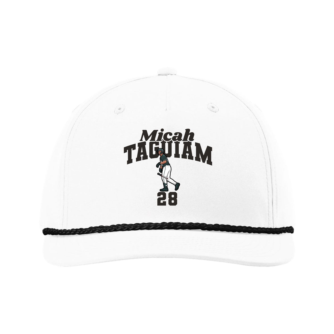 Five-Panel Classic Rope Cap — Signature Arch in White