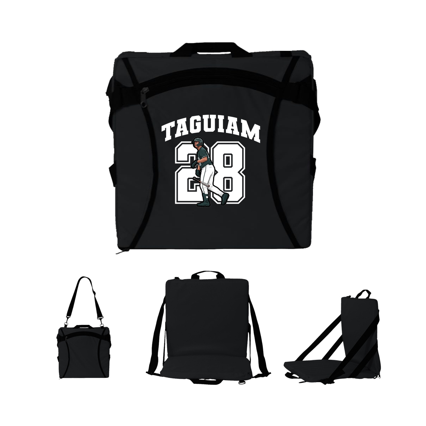 Folding Stadium Seat — Number in Black