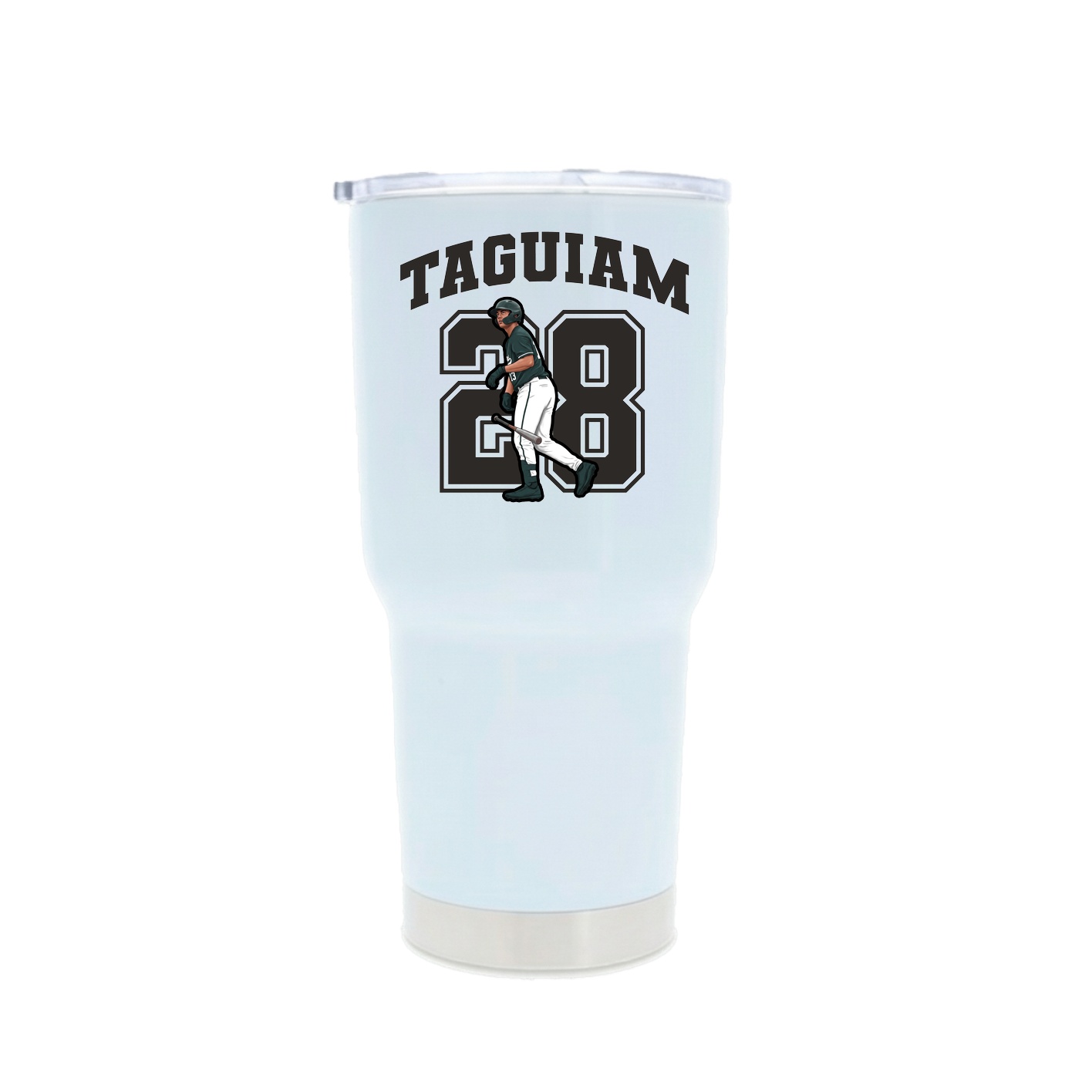 30oz Stainless Steel Tumbler — Number in White