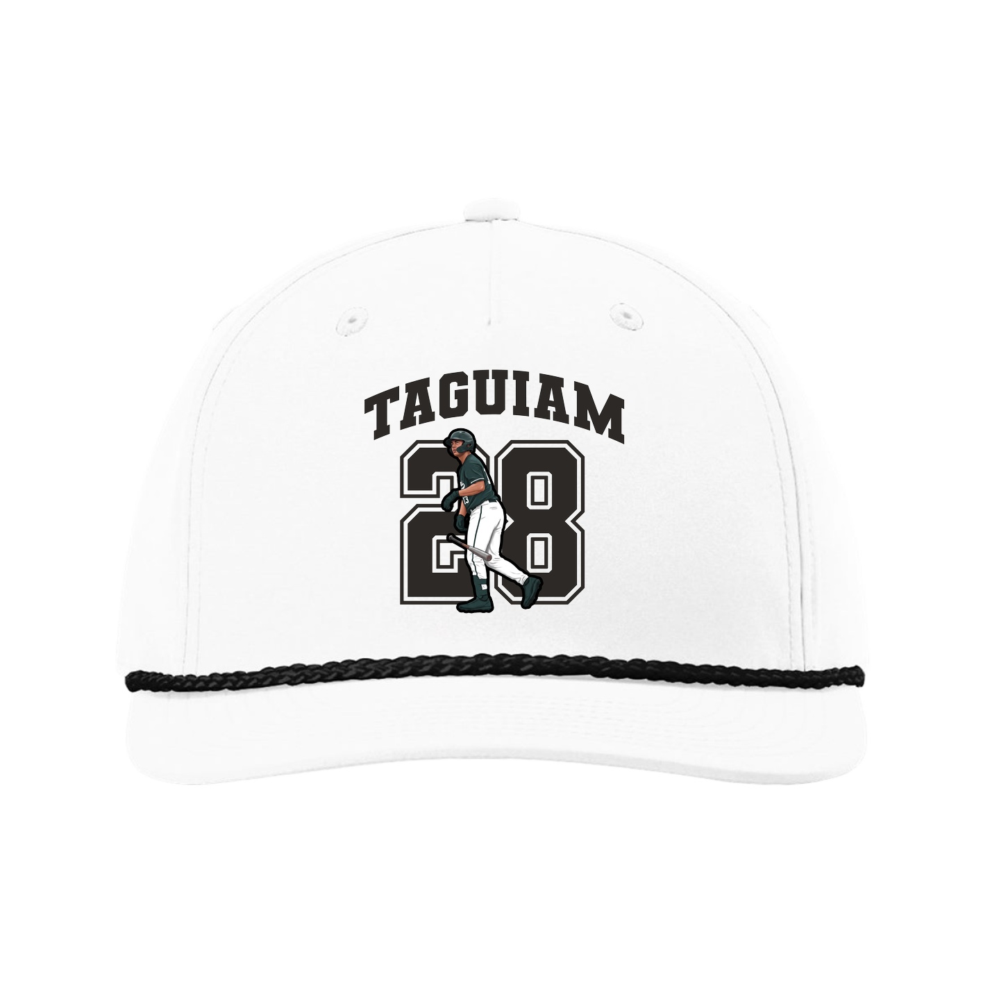 Five-Panel Classic Rope Cap — Number in White
