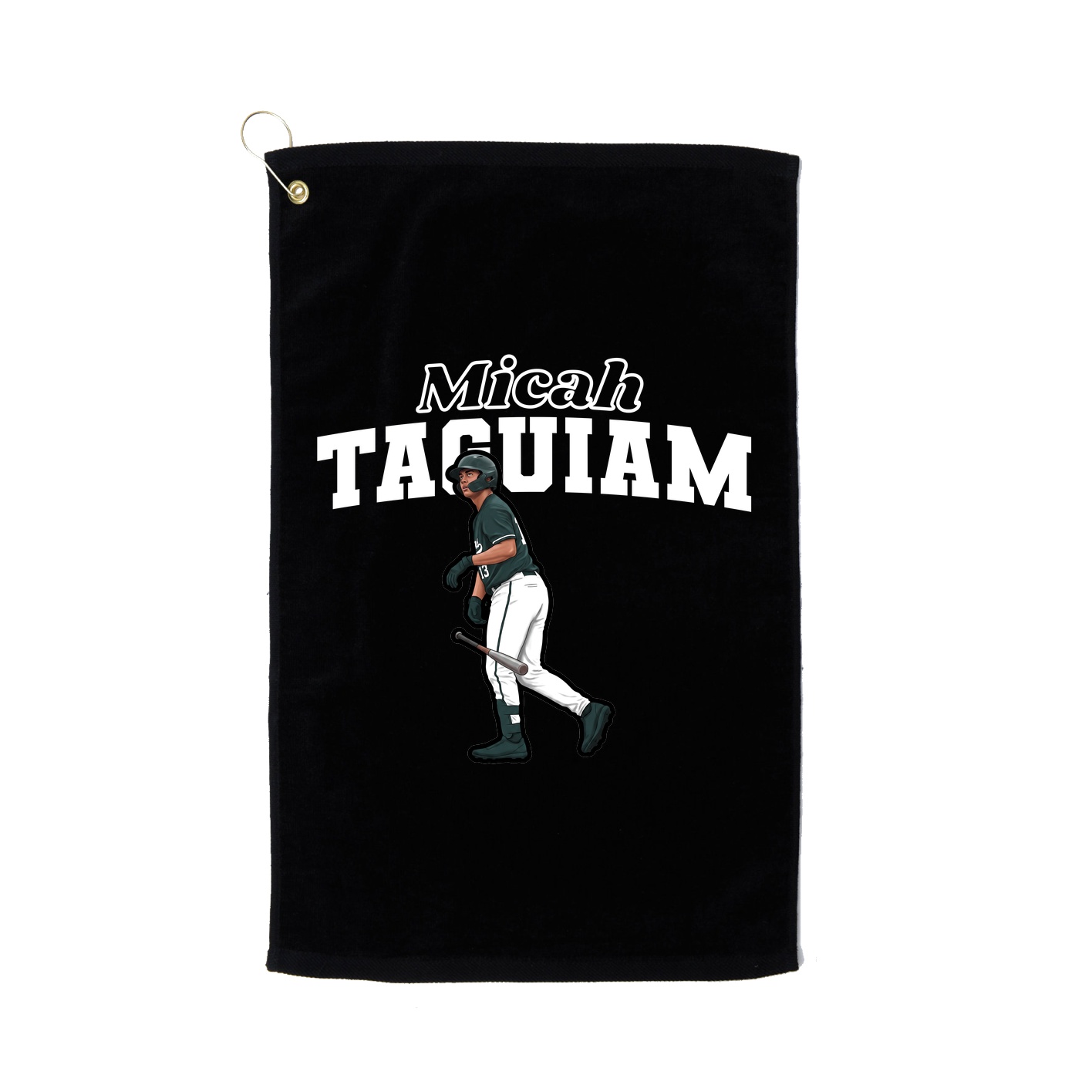 Golf Towel — Name Arch in Black