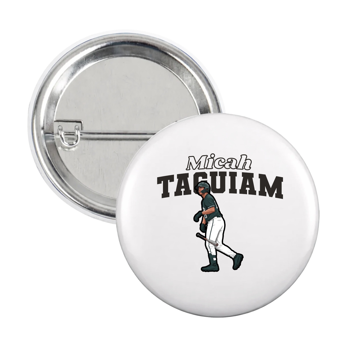 Game Day Button — Name Arch in White