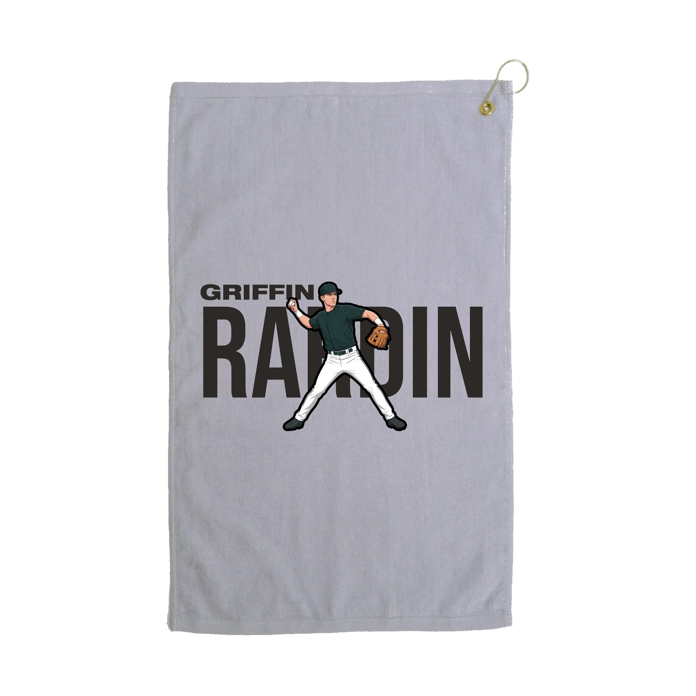 Golf Towel — Player Name in Grey