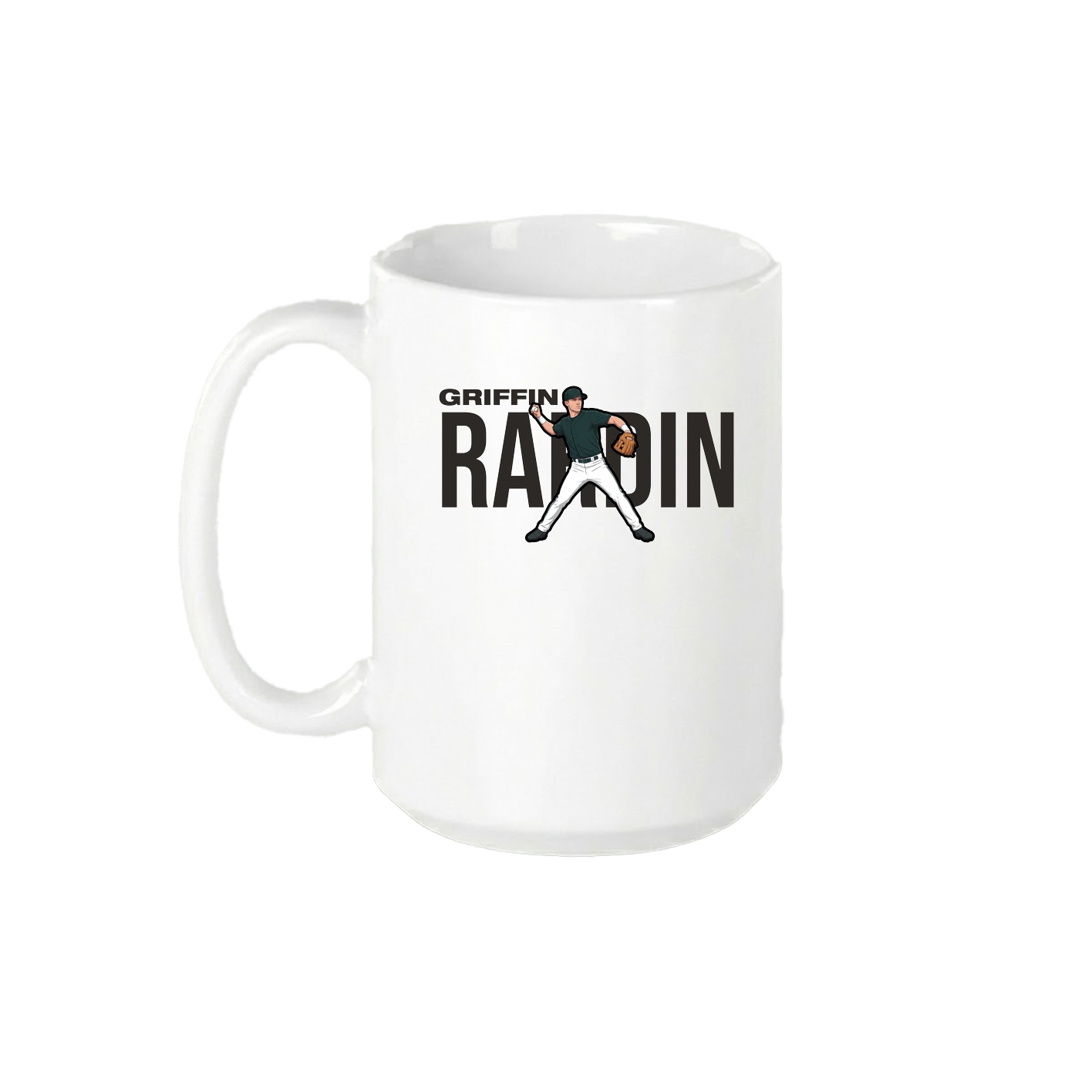 15oz Coffee Mug — Player Name in White