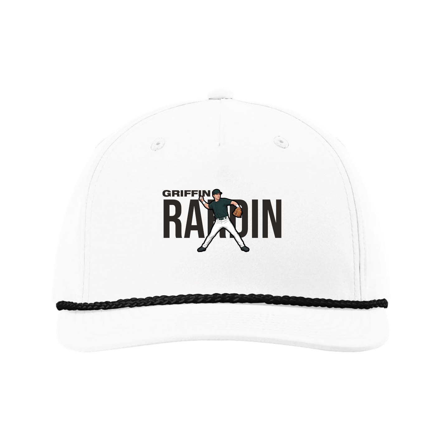 Five-Panel Classic Rope Cap — Player Name in White