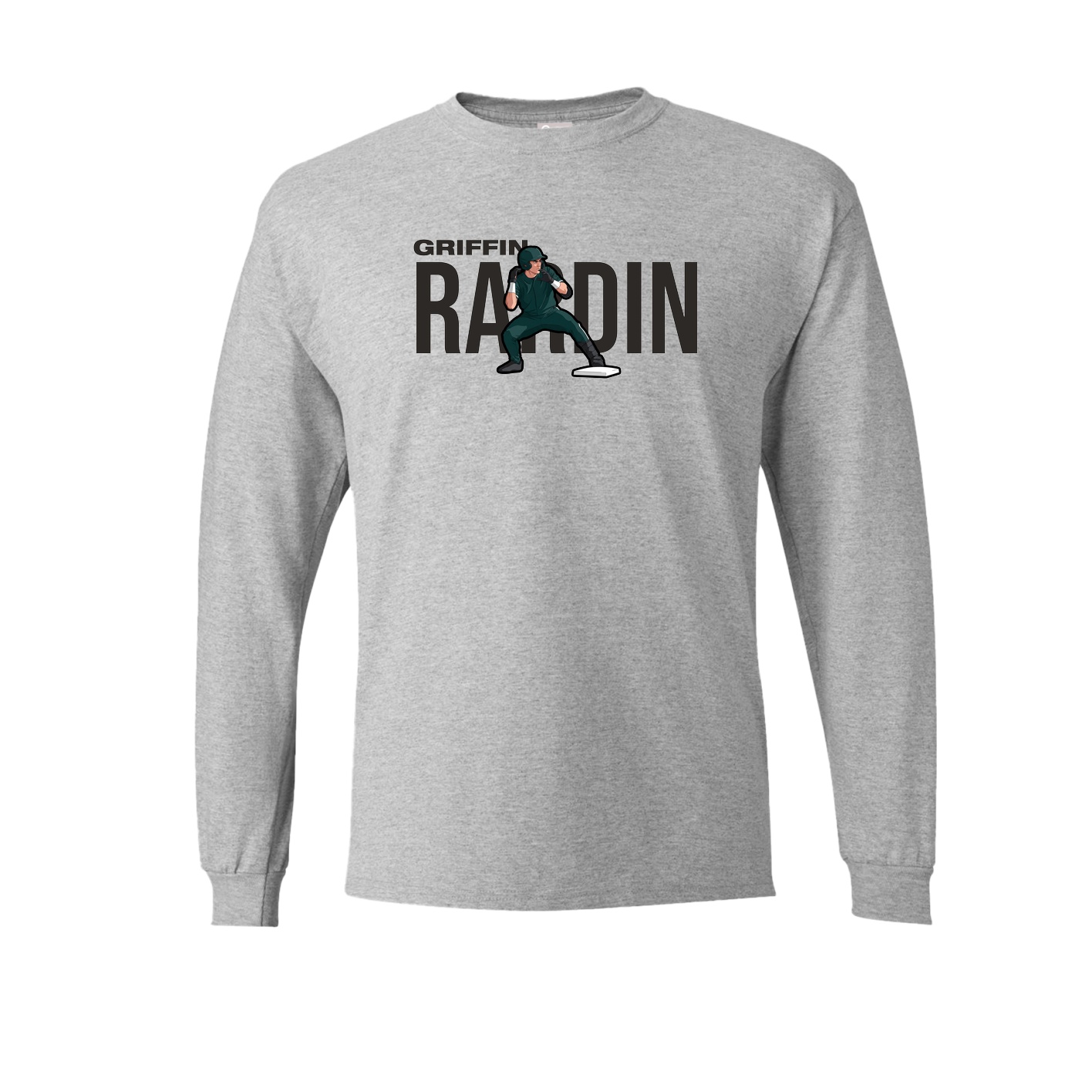 Long Sleeve Tee — Player Name in Grey