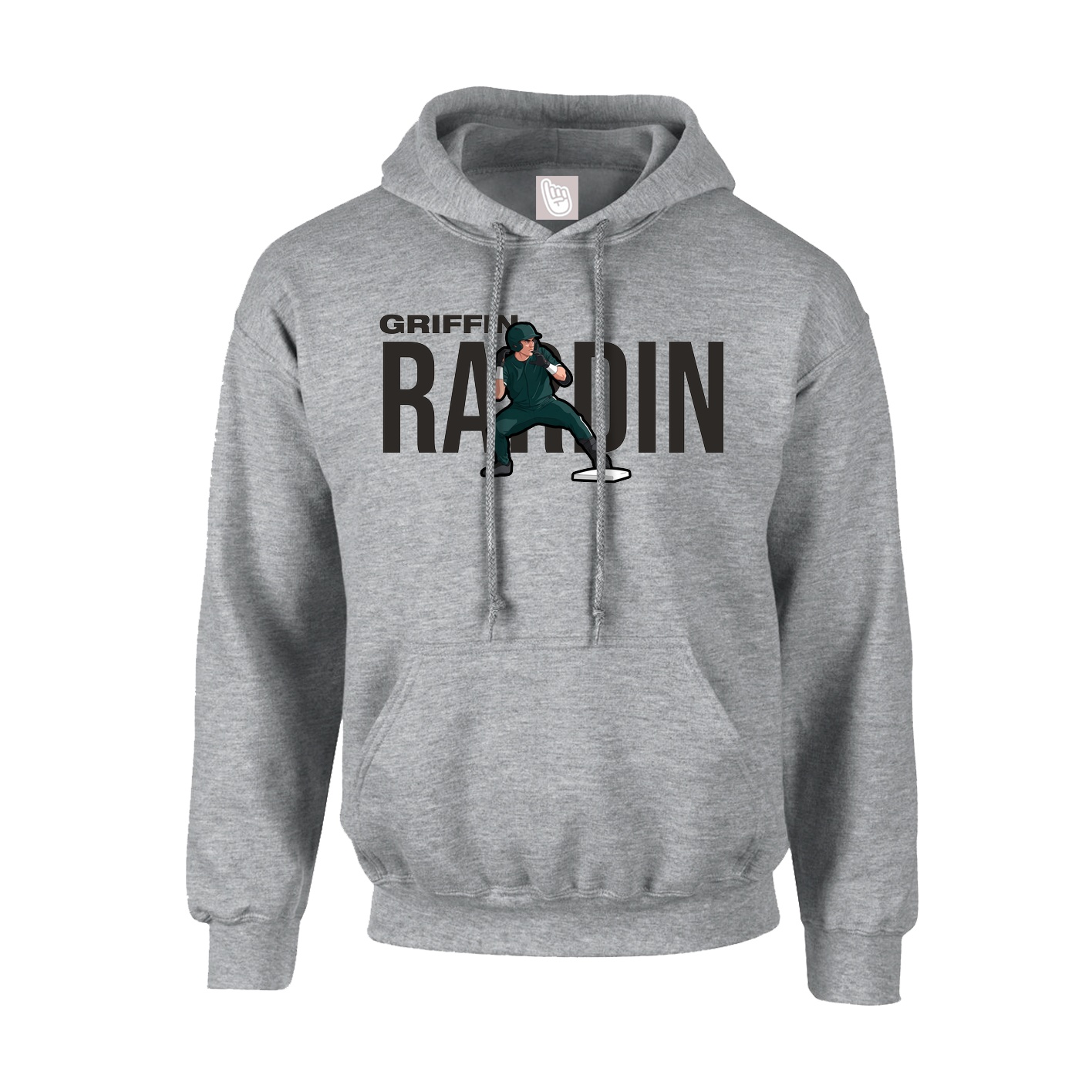 Hoodie — Player Name in Grey