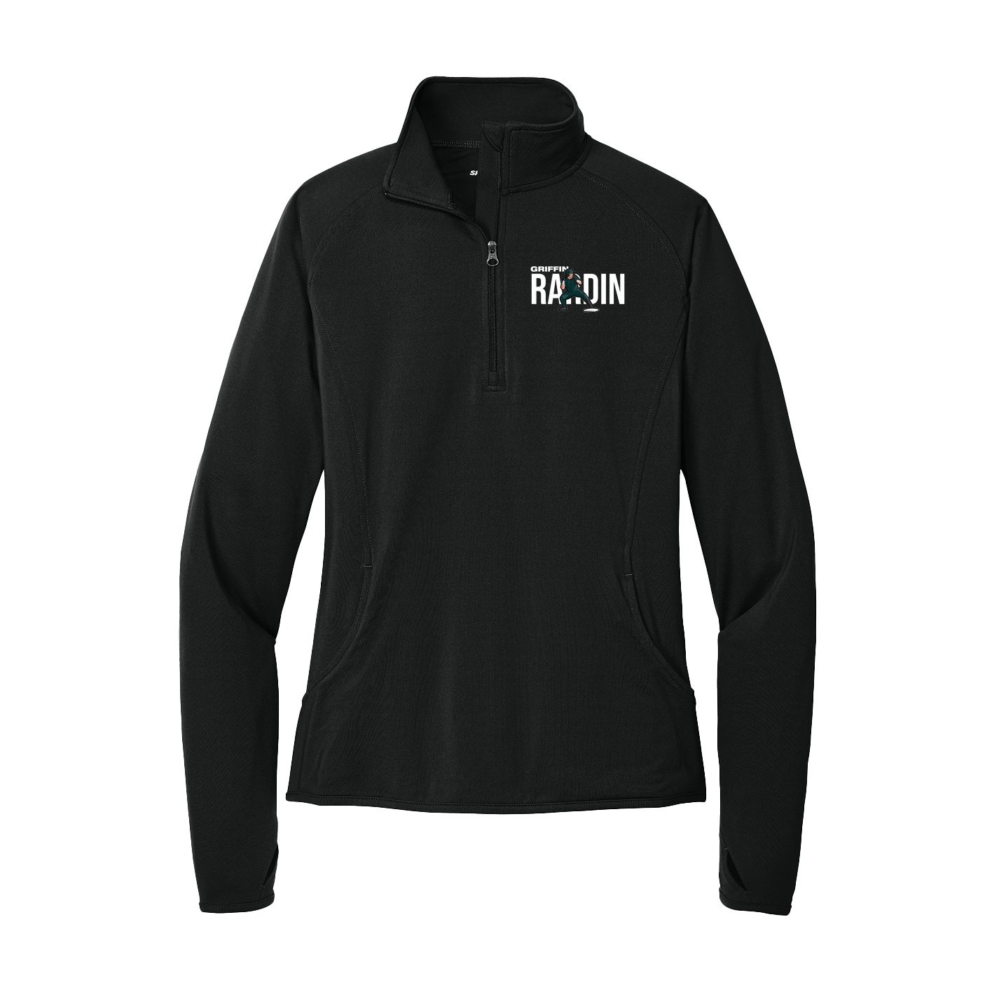 Women's Q-Zip Pullover — Player Name in Black
