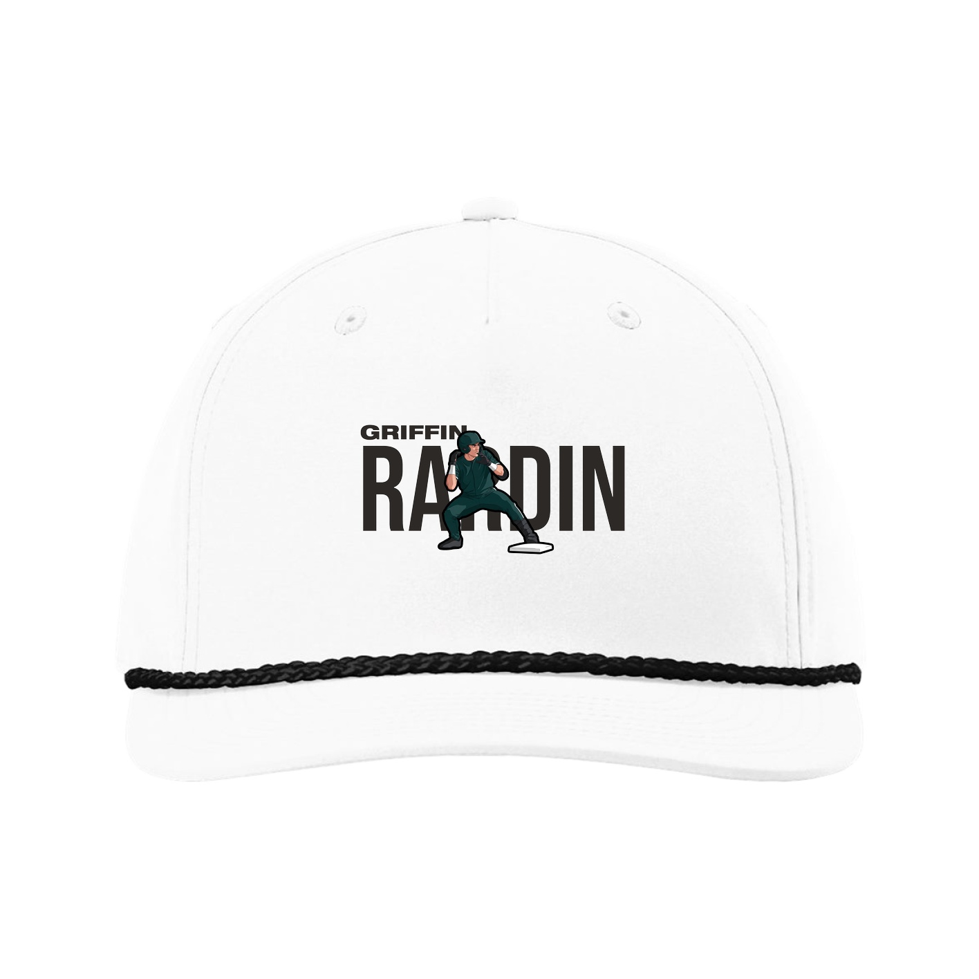 Five-Panel Classic Rope Cap — Player Name in White
