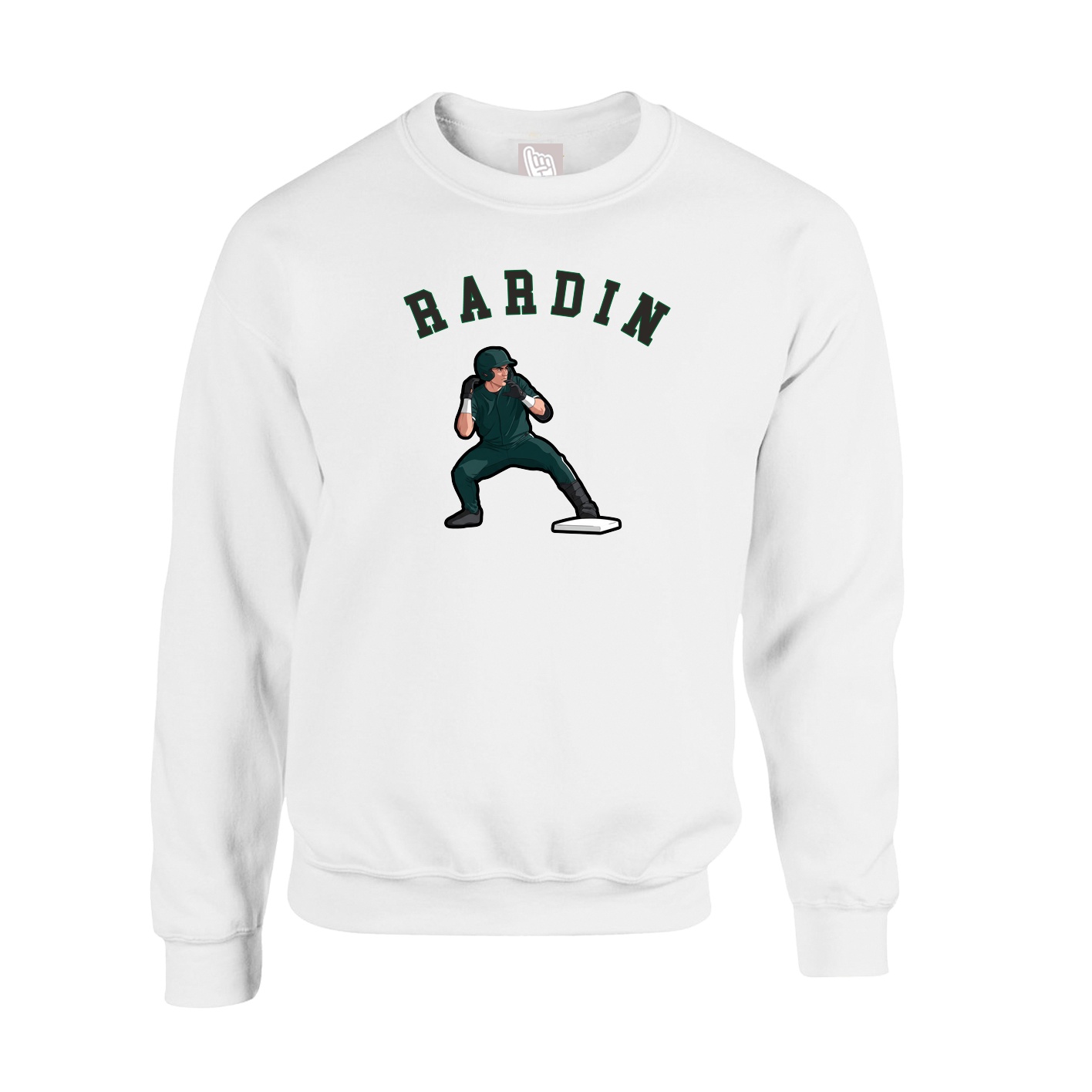 Fleece Crew — Shirsey Arch in White