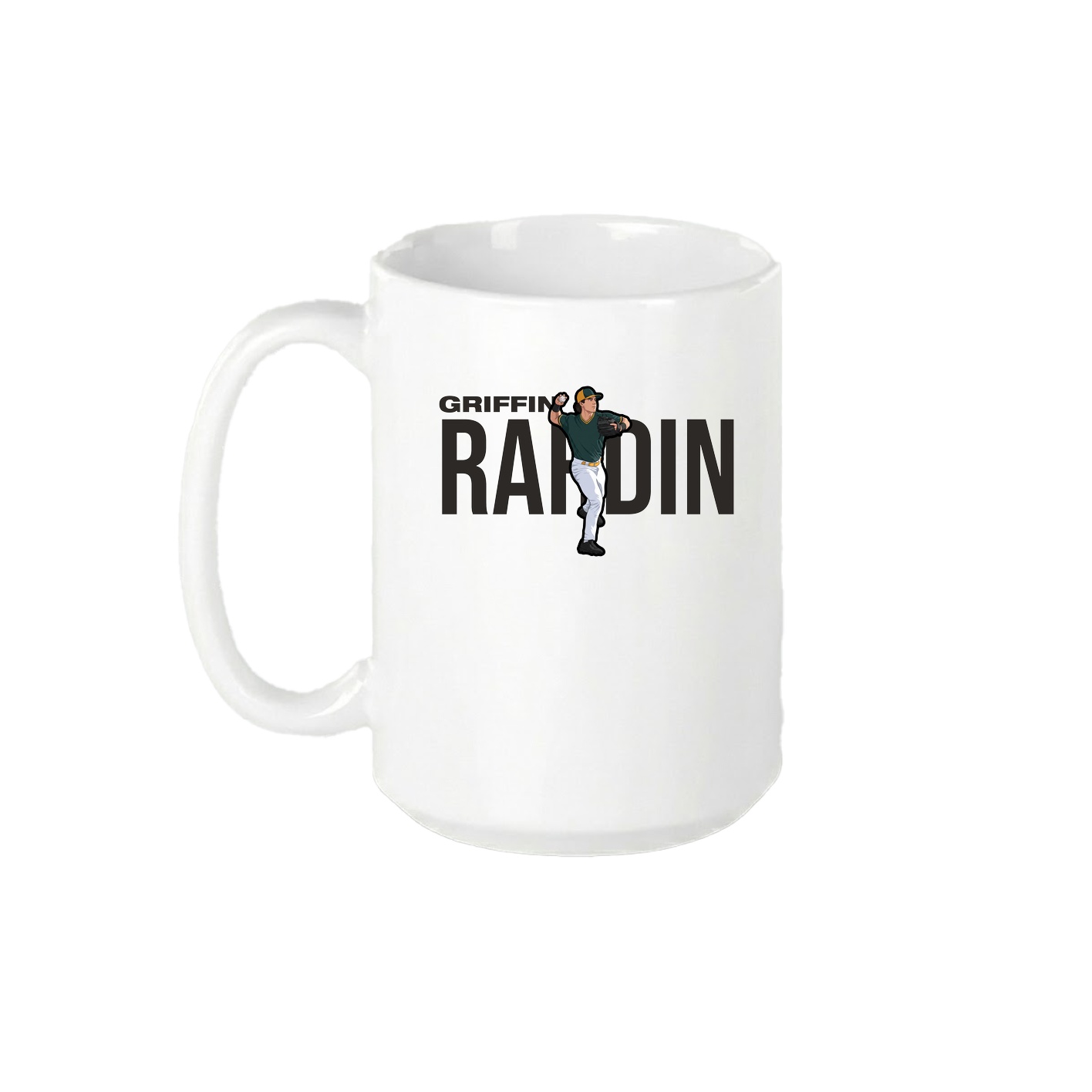 15oz Coffee Mug — Player Name in White