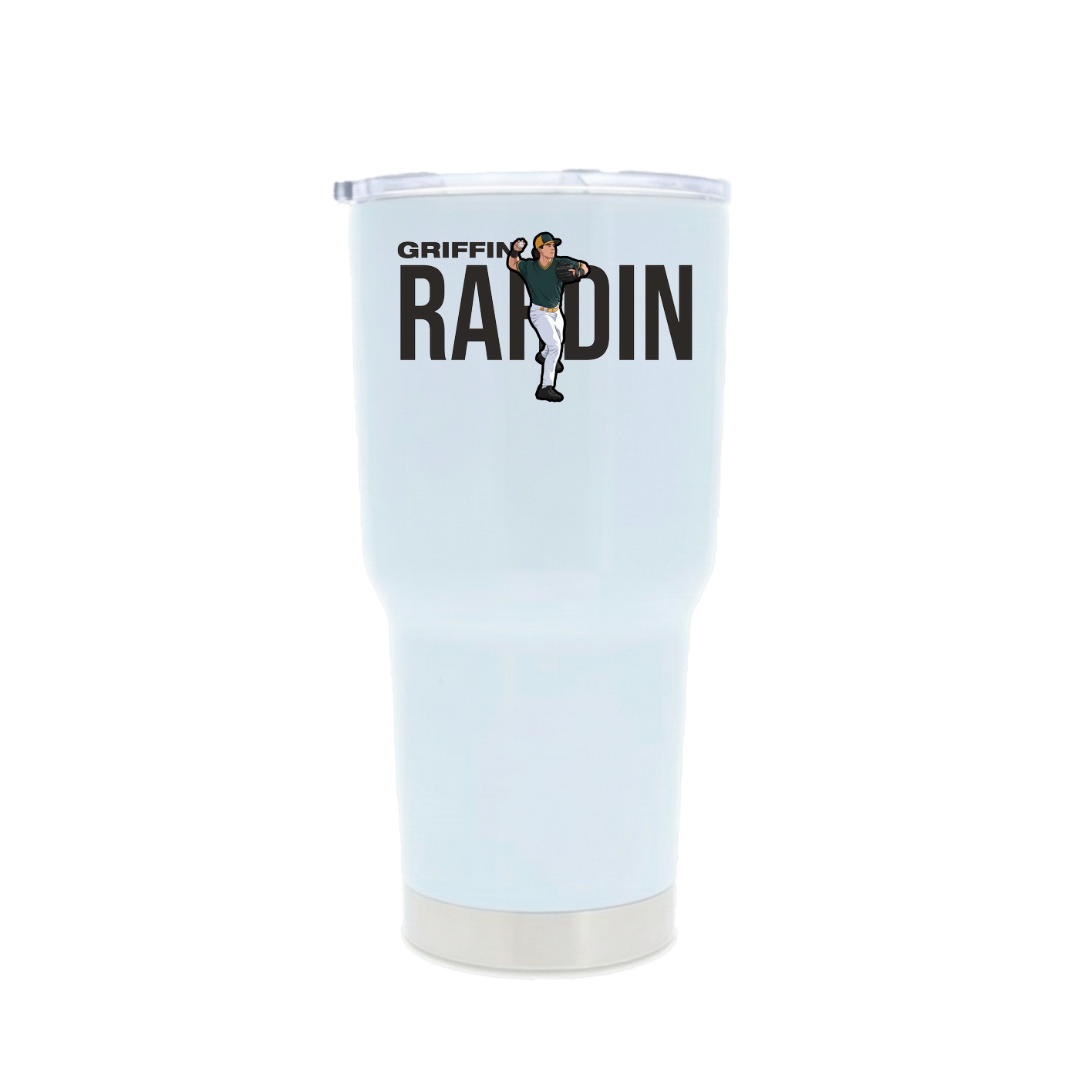 30oz Stainless Steel Tumbler — Player Name in White