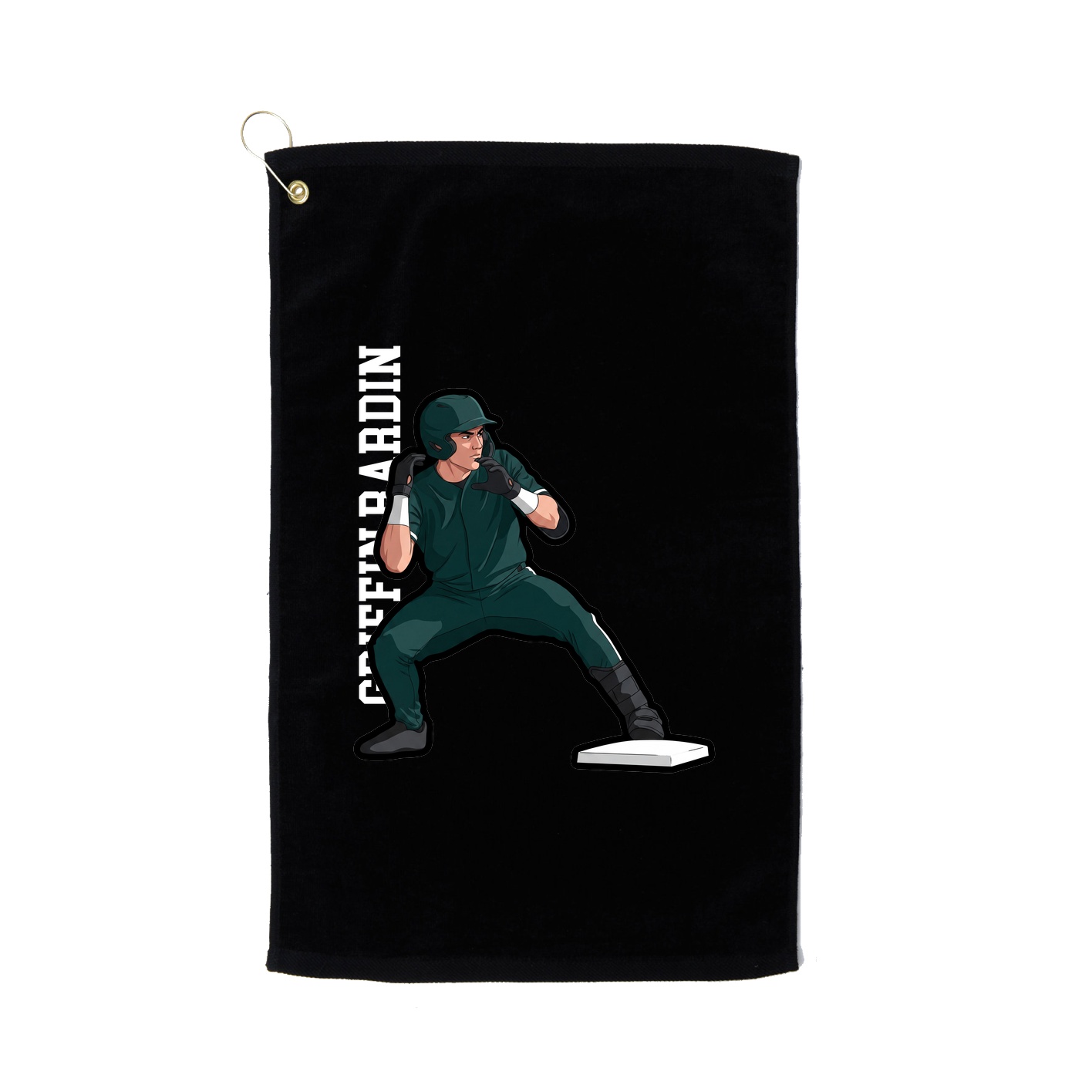 Golf Towel — Name Vertical in Black