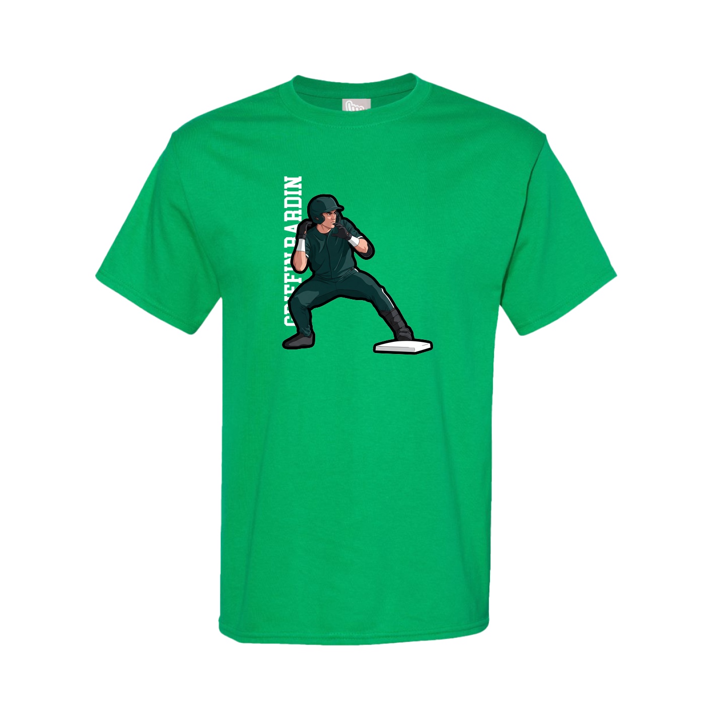 Youth Tee — Name Vertical in Green
