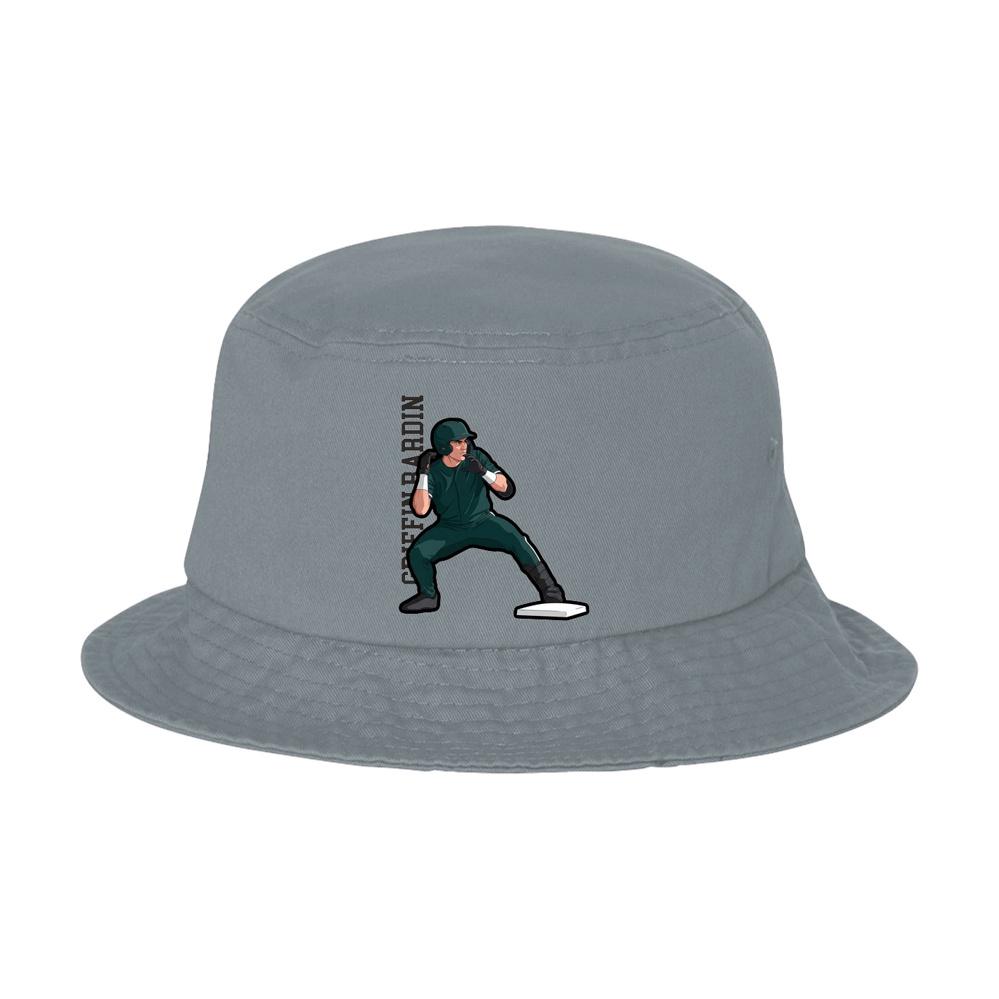 Bucket Cap — Name Vertical in Grey