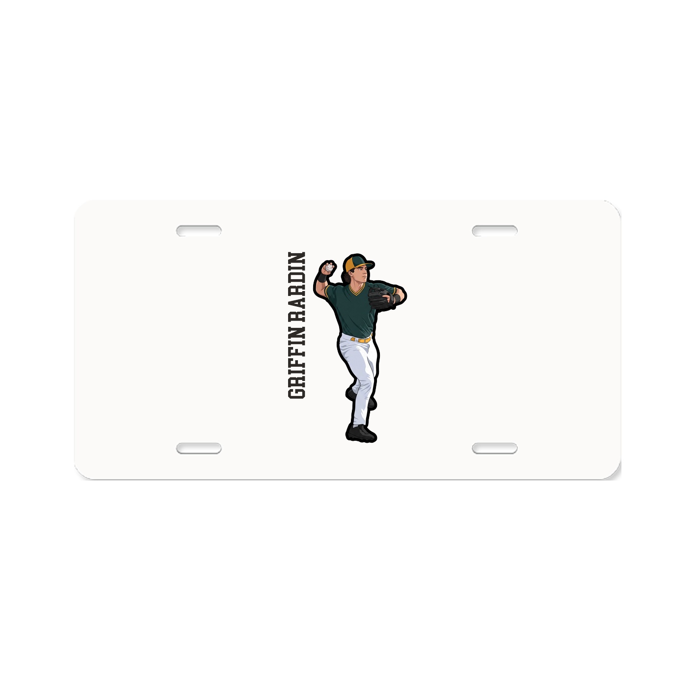 License Plate — Name Vertical in Classic