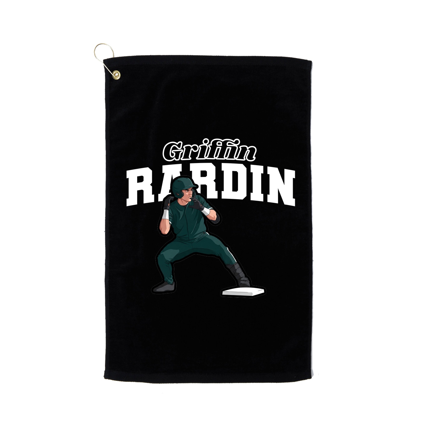 Golf Towel — Name Arch in Black