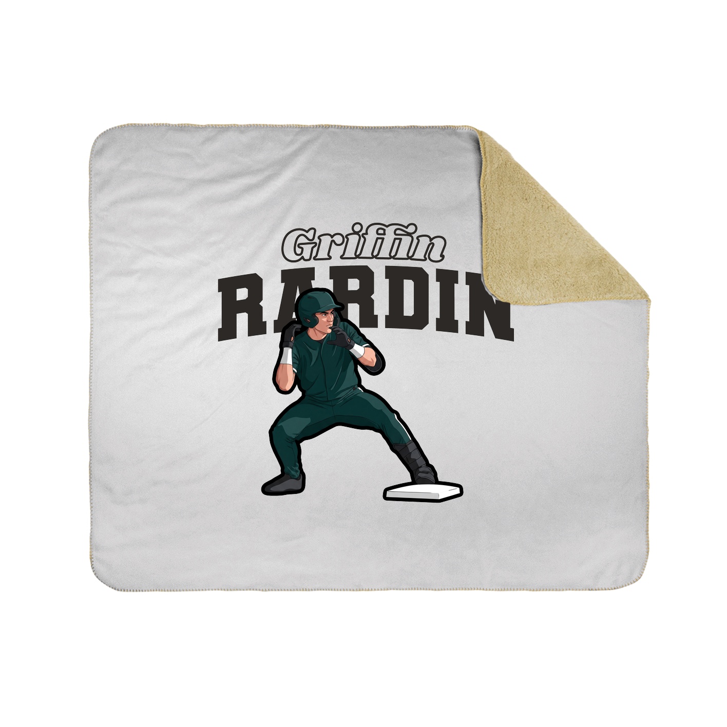 Throw Blanket — Name Arch in White