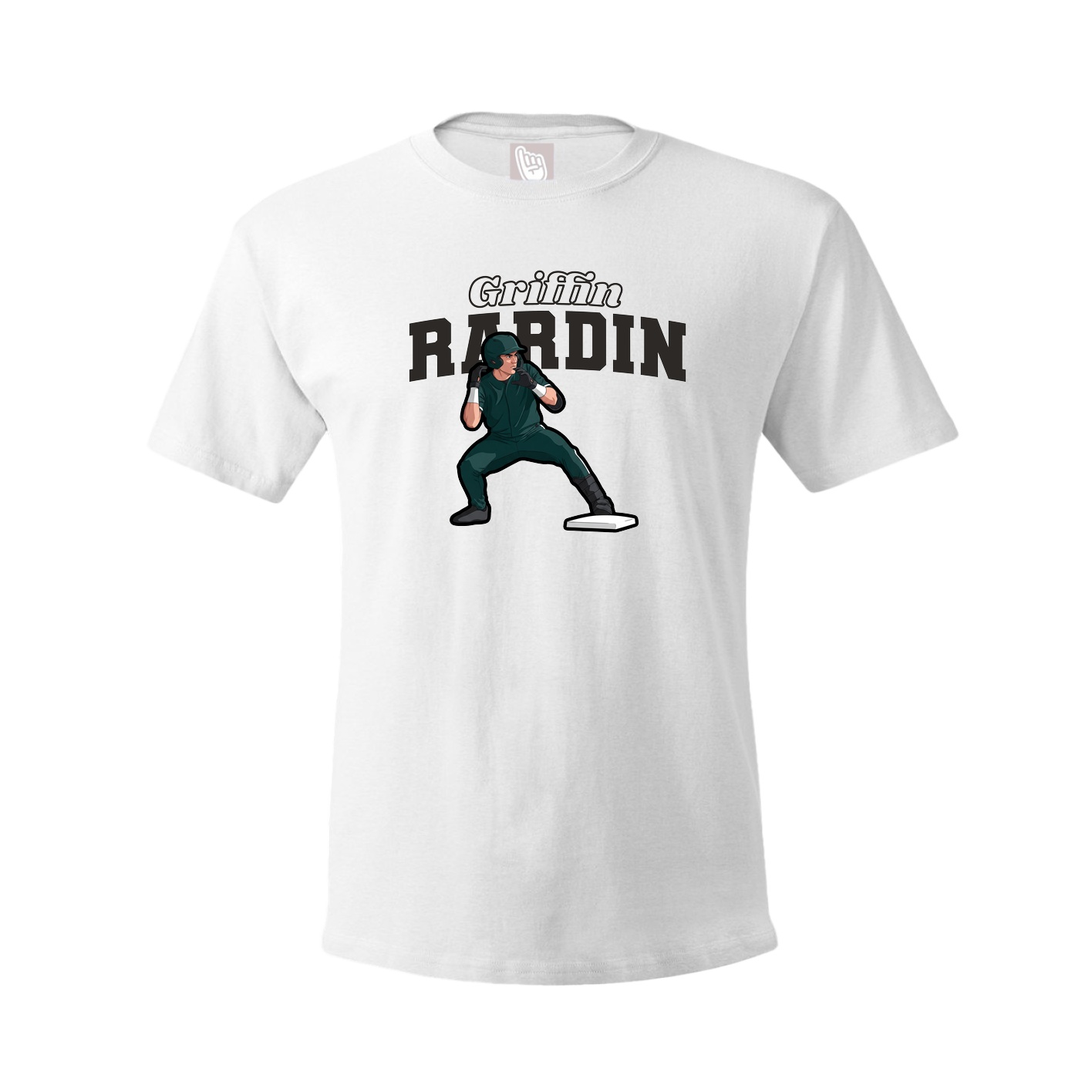 Youth Tee — Name Arch in White