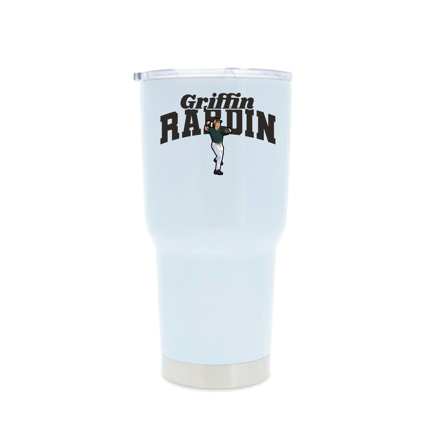 30oz Stainless Steel Tumbler — Signature Arch in White