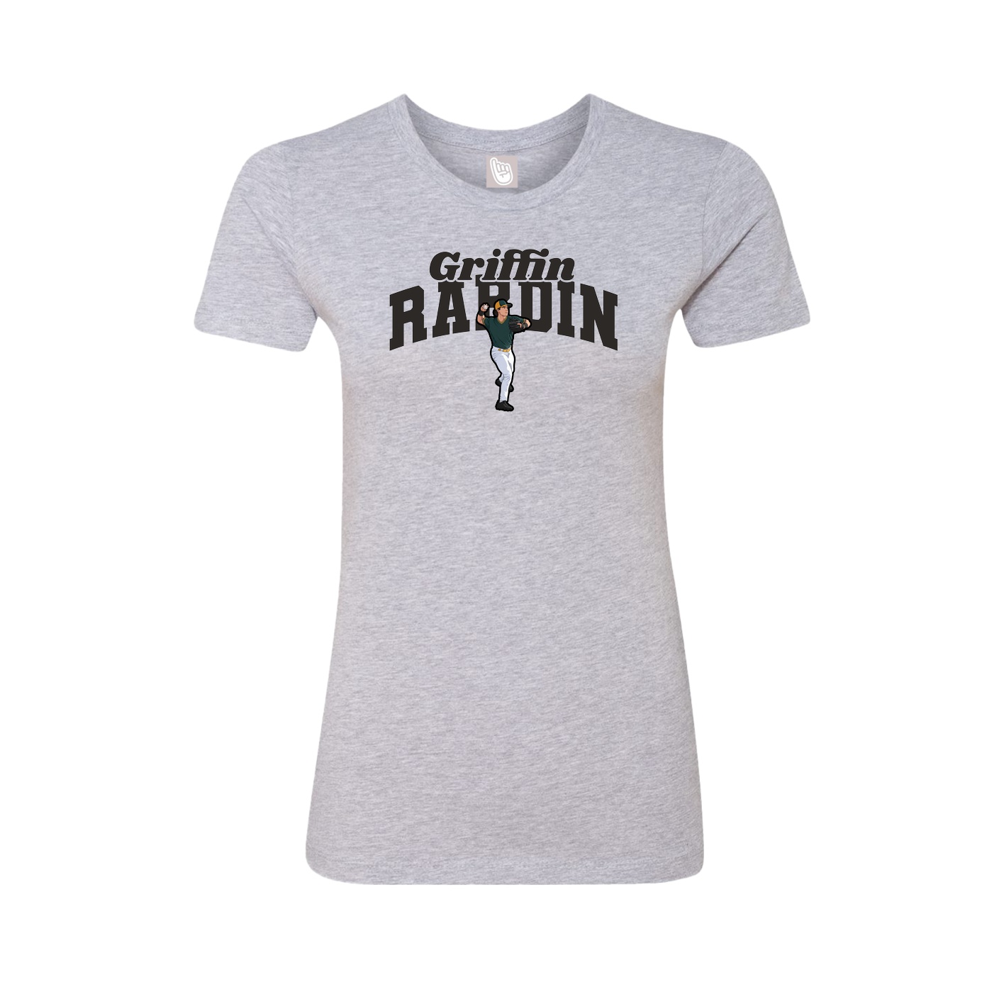Fitted Women's Tee — Signature Arch in Grey