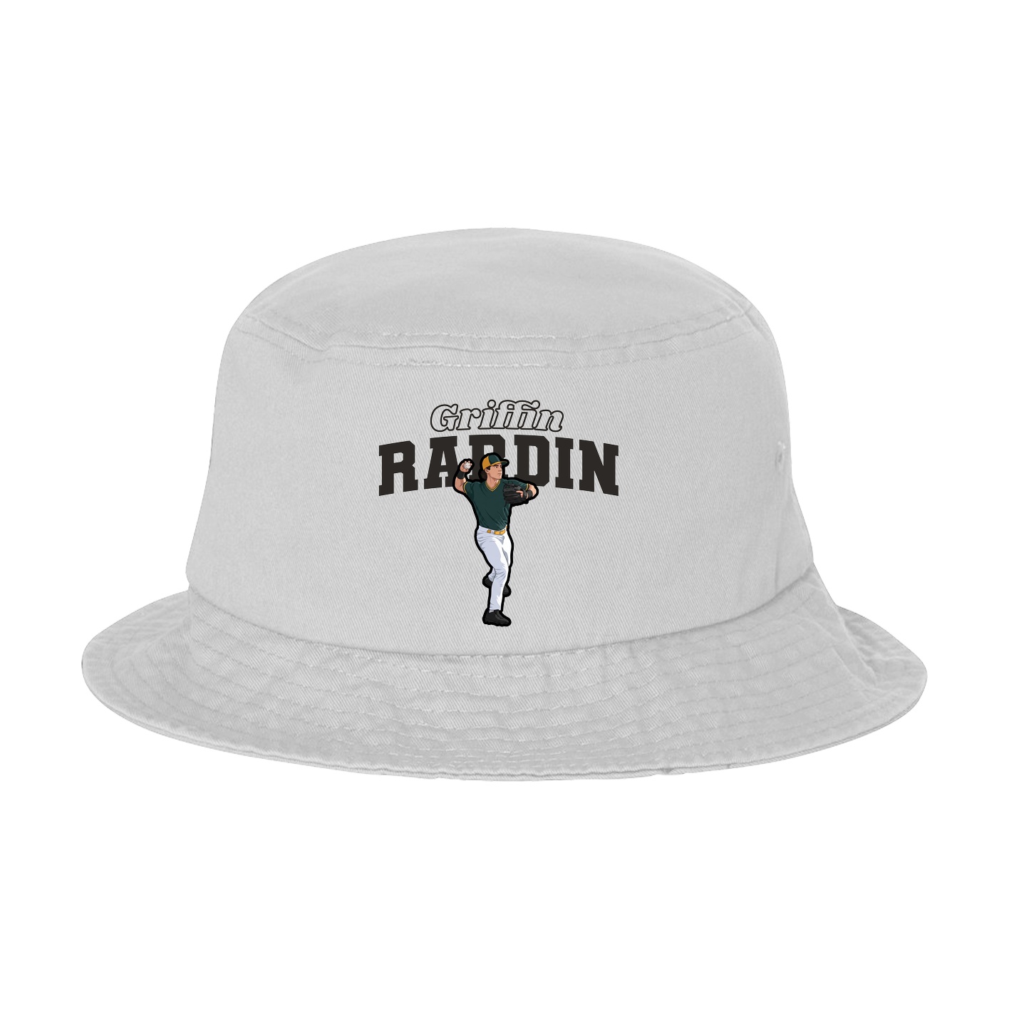 Bucket Cap — Name Arch in White