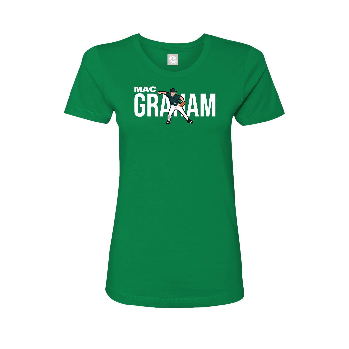 Fitted Women's Tee — Player Name in Green