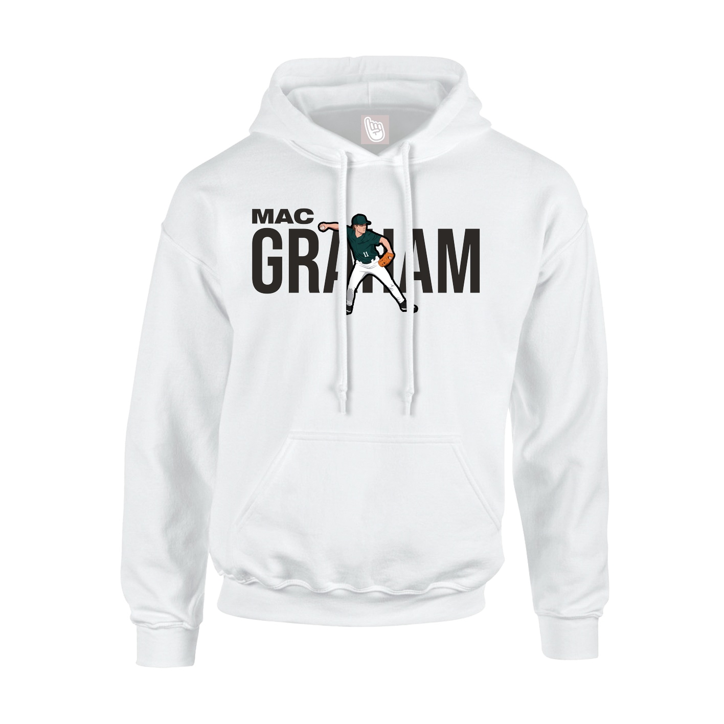 Youth Hoodie — Player Name in White