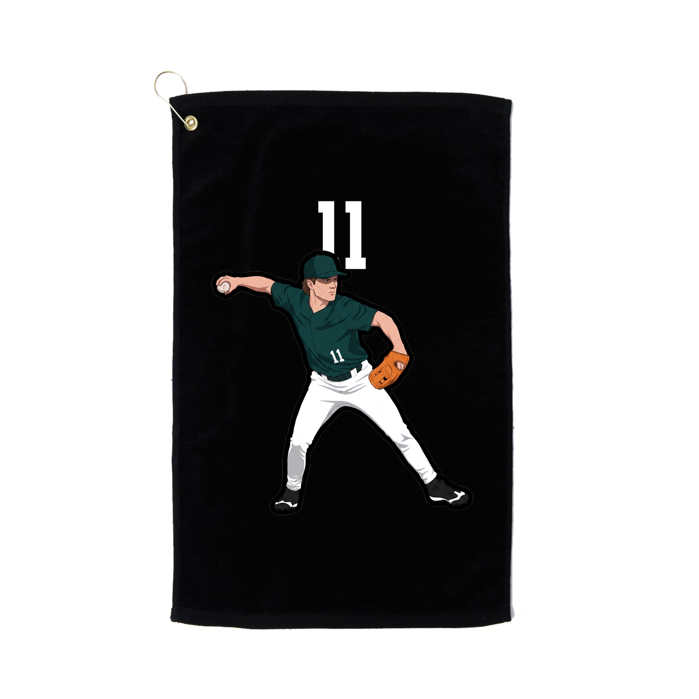 Golf Towel — Number Top in Black