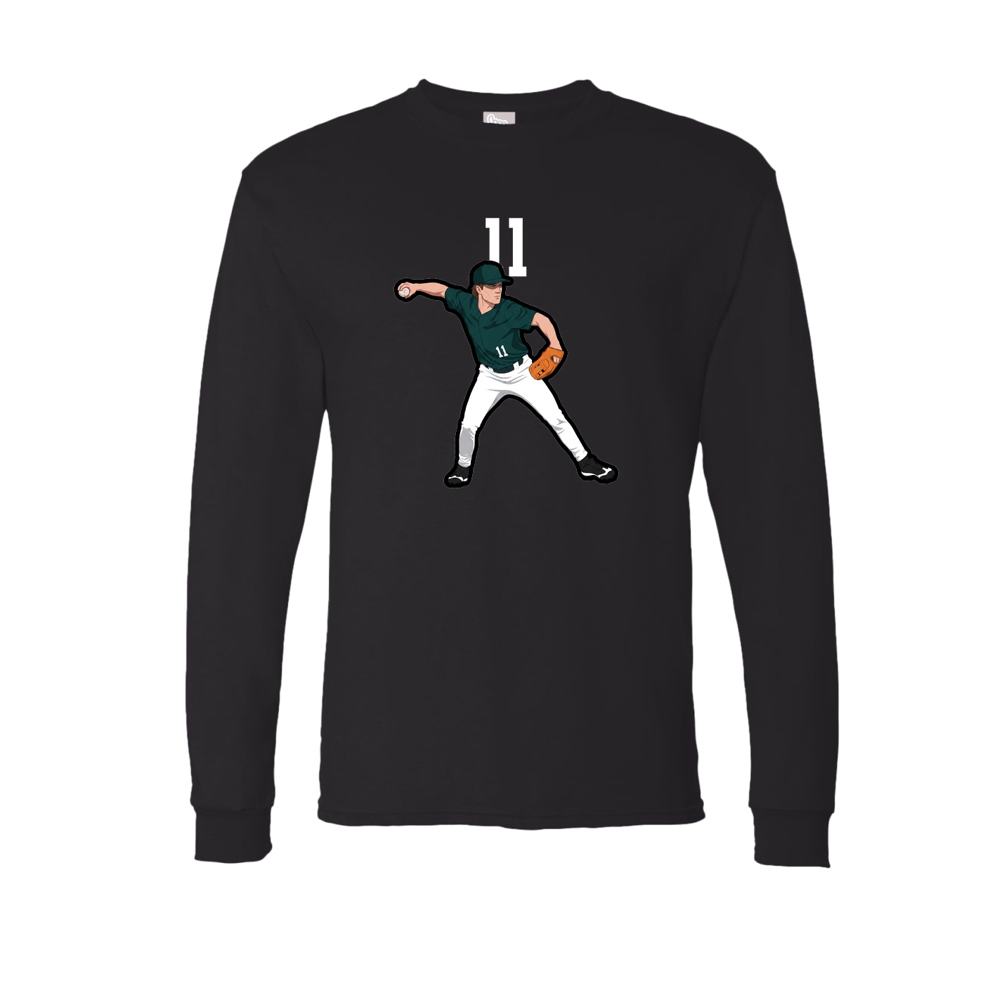 Long Sleeve Tee — Number Top in Black