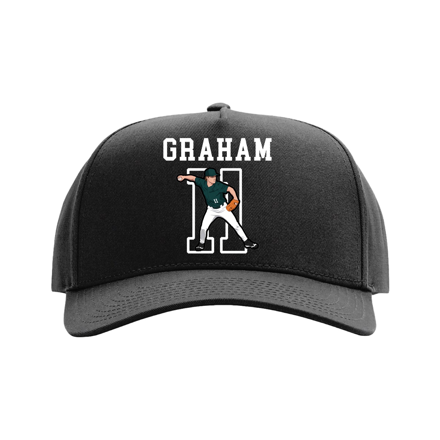 Full Fabric Five-Panel Champ Cap — Shirsey in Black