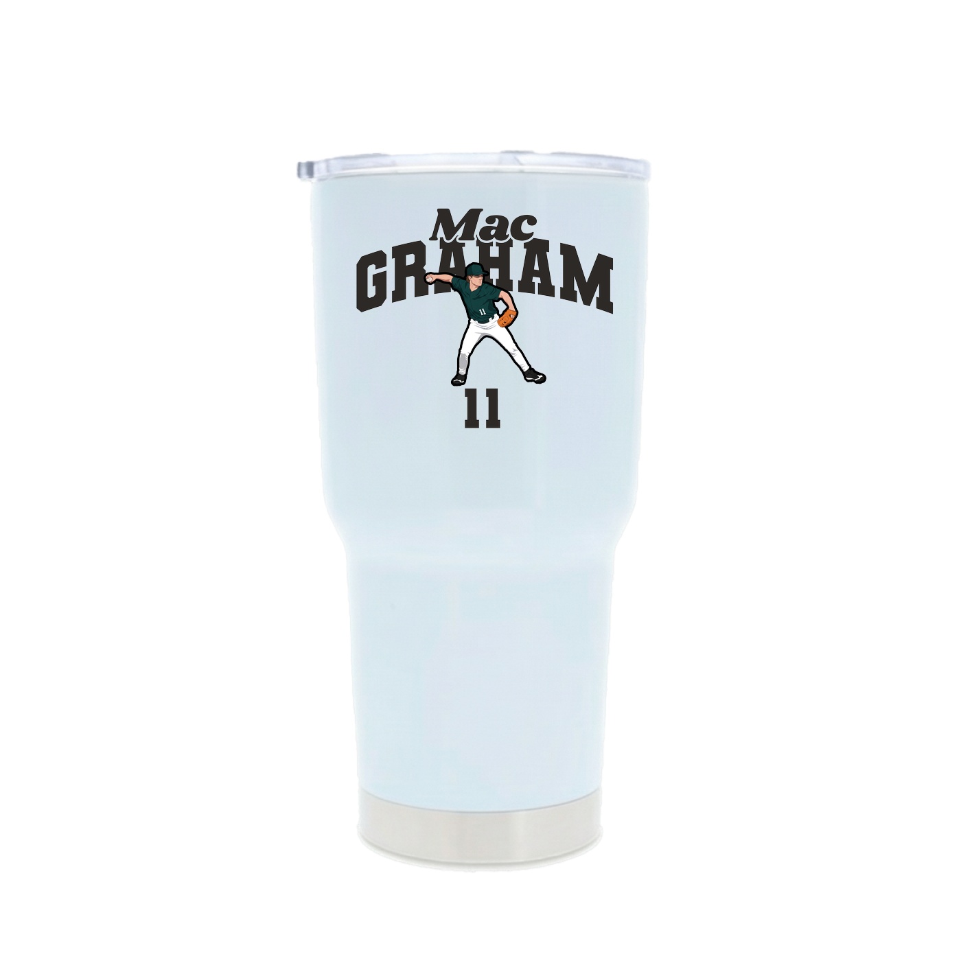 30oz Stainless Steel Tumbler — Signature Arch in White