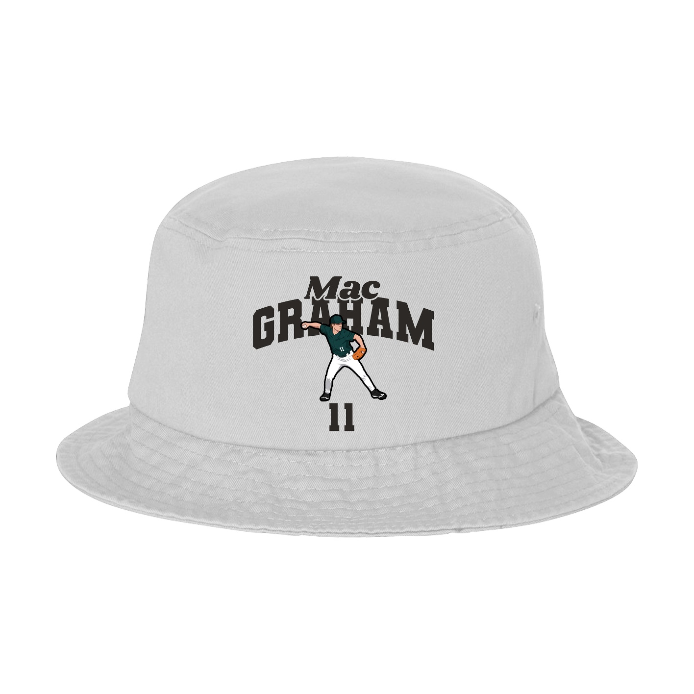 Bucket Cap — Signature Arch in White