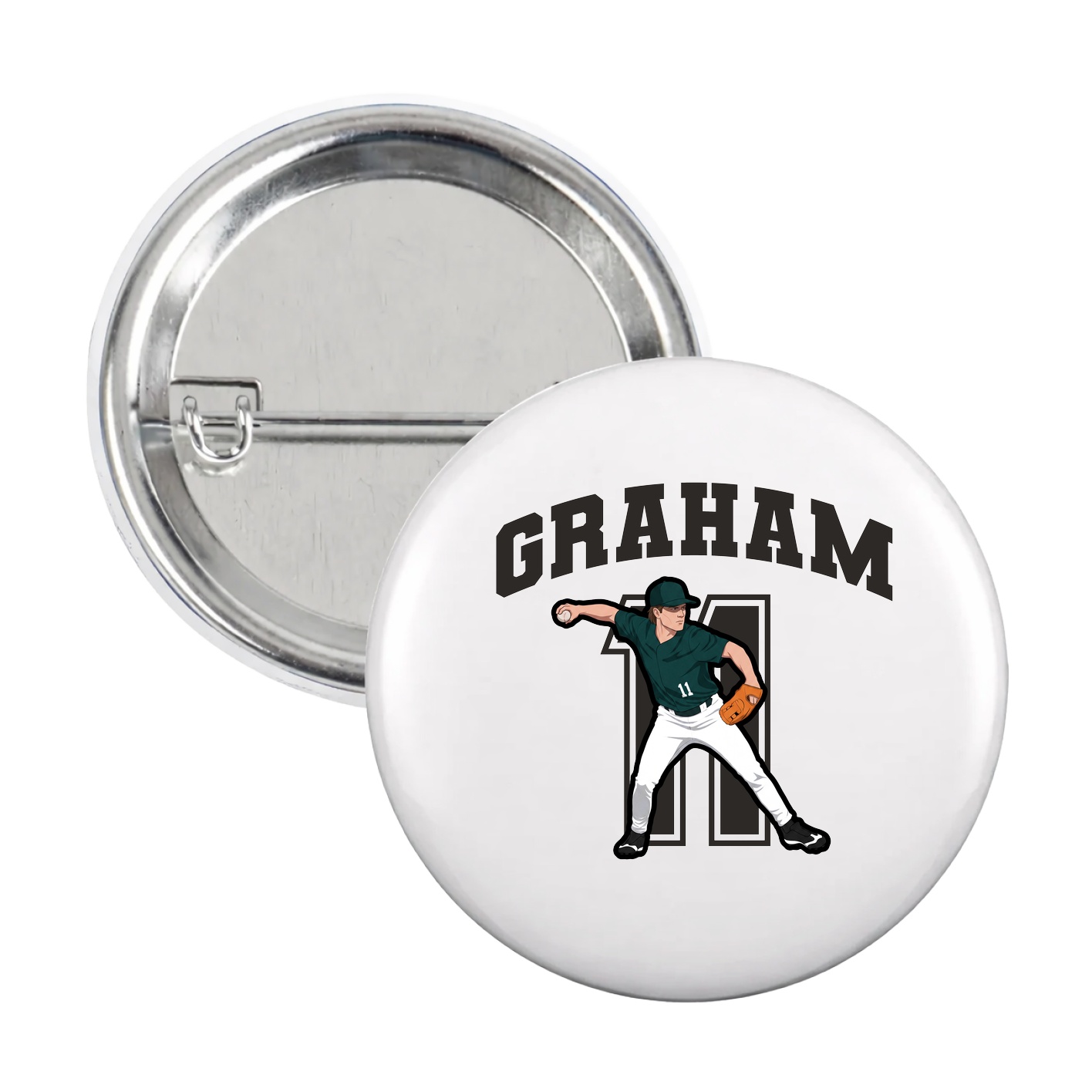 Game Day Button — Number in White