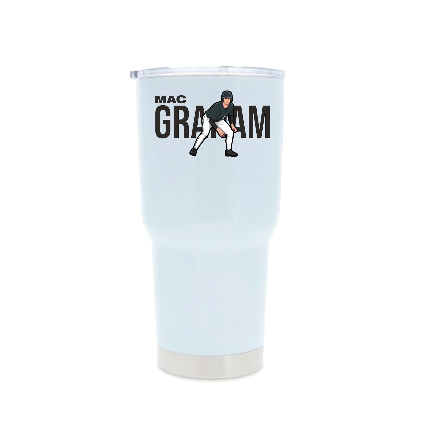 30oz Stainless Steel Tumbler — Player Name in White